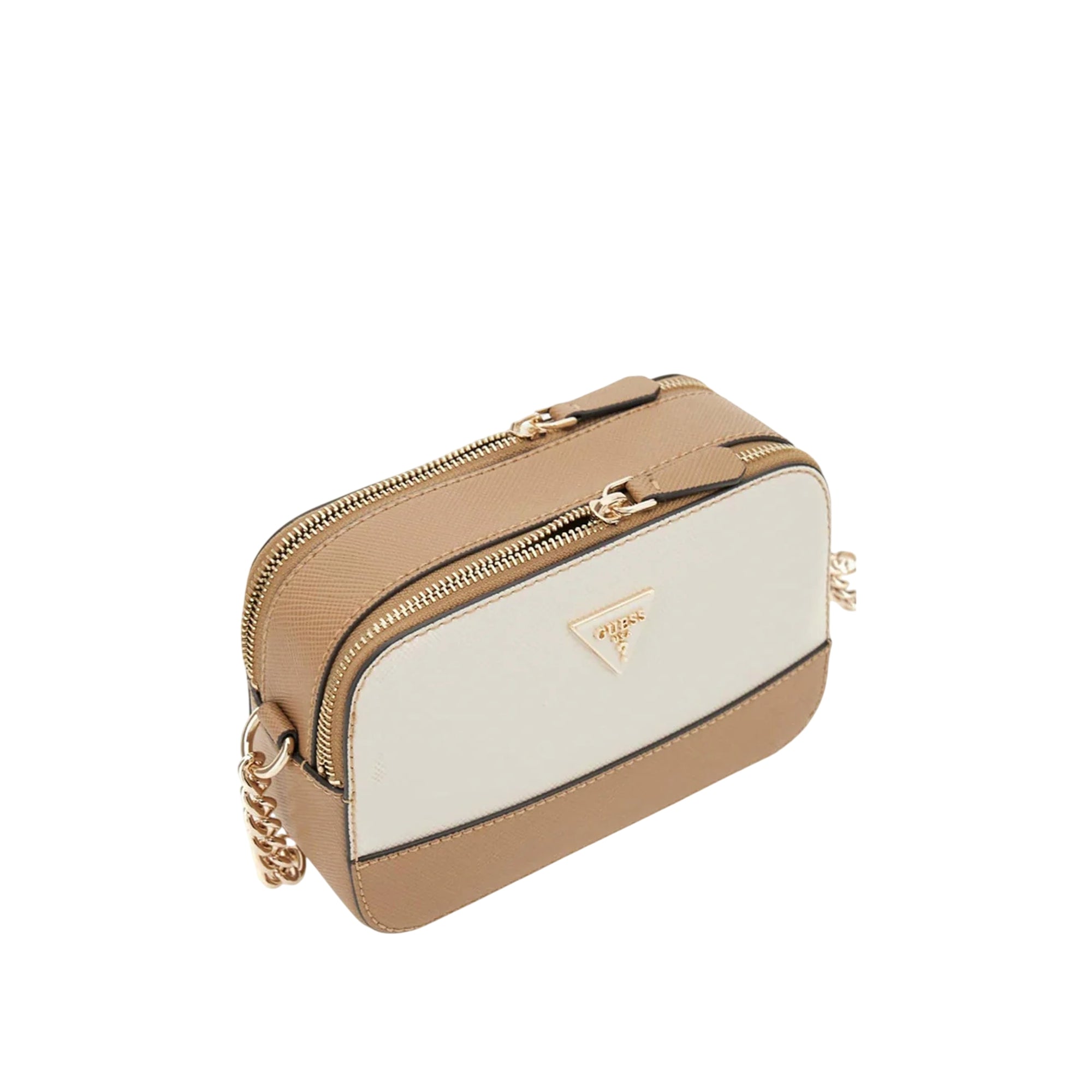 Borsa Donna Noelle II con catena a tracolla e due scomparti Beige/Bianca