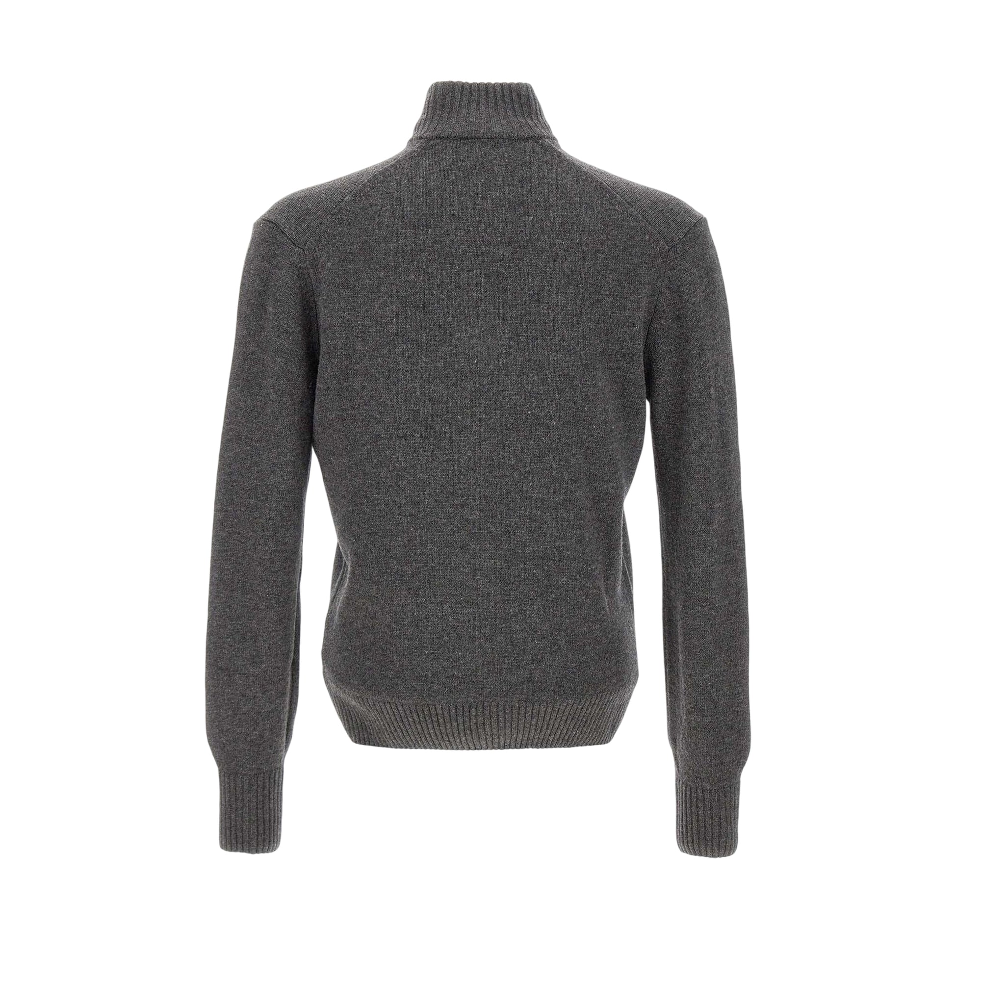 Maglione a collo alto in lana cardata con grigio retro