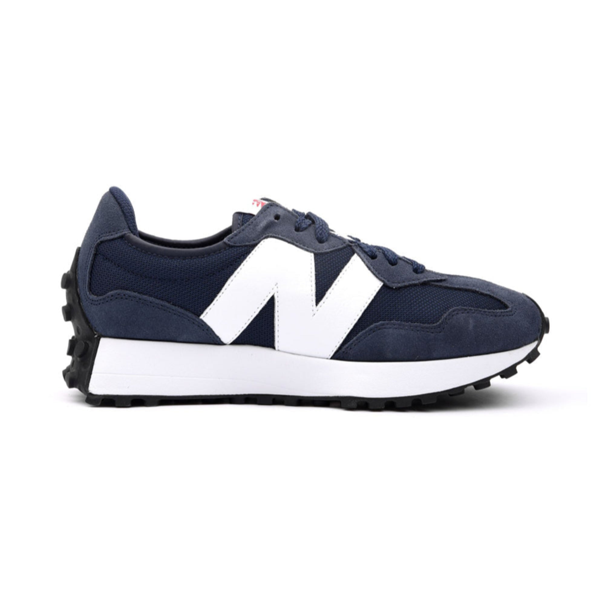 Sneakers Uomo scamosciata con inserti in mesh e maxi logo laterale bianco