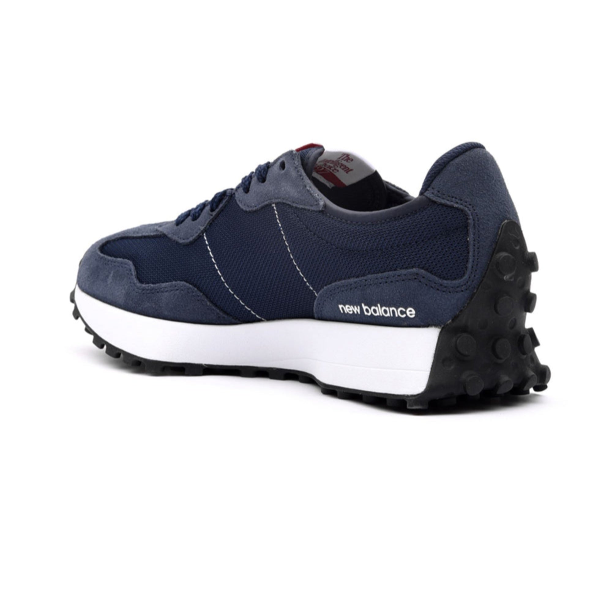 Sneakers Uomo scamosciata con inserti in mesh e maxi logo laterale bianco