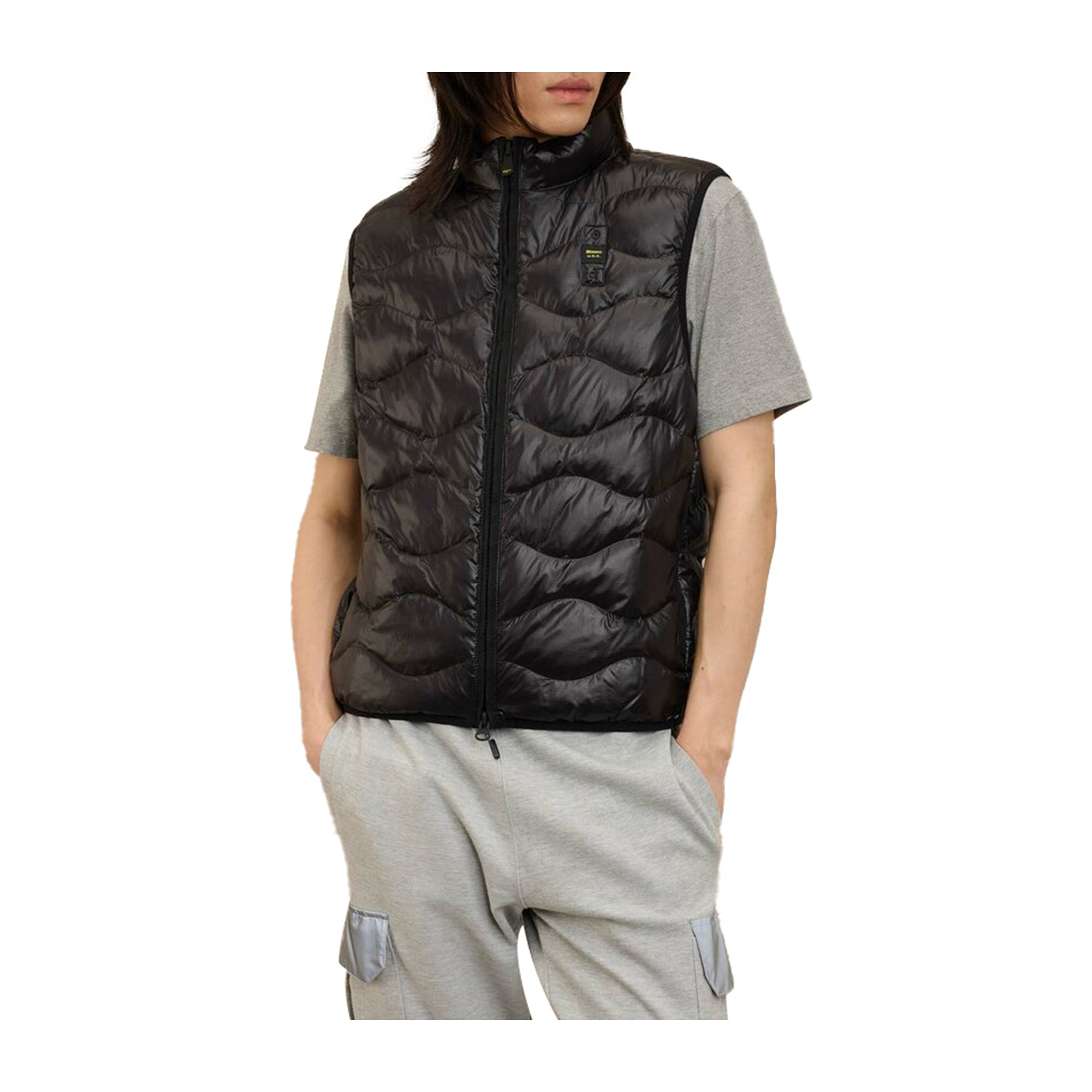 Gilet Uomo Danny ondulato Nero