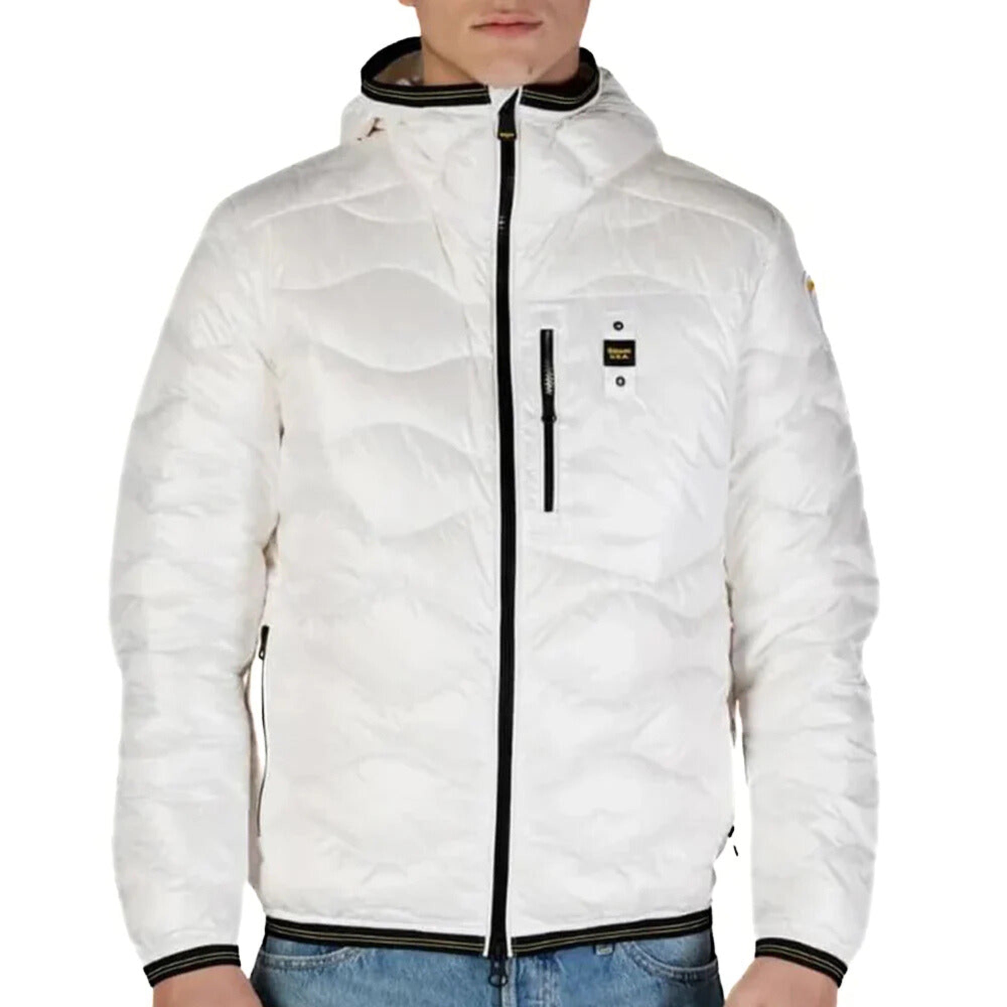 Piumino Corto Giubbotto Bianco Uomo Bianco Piumino Blauer