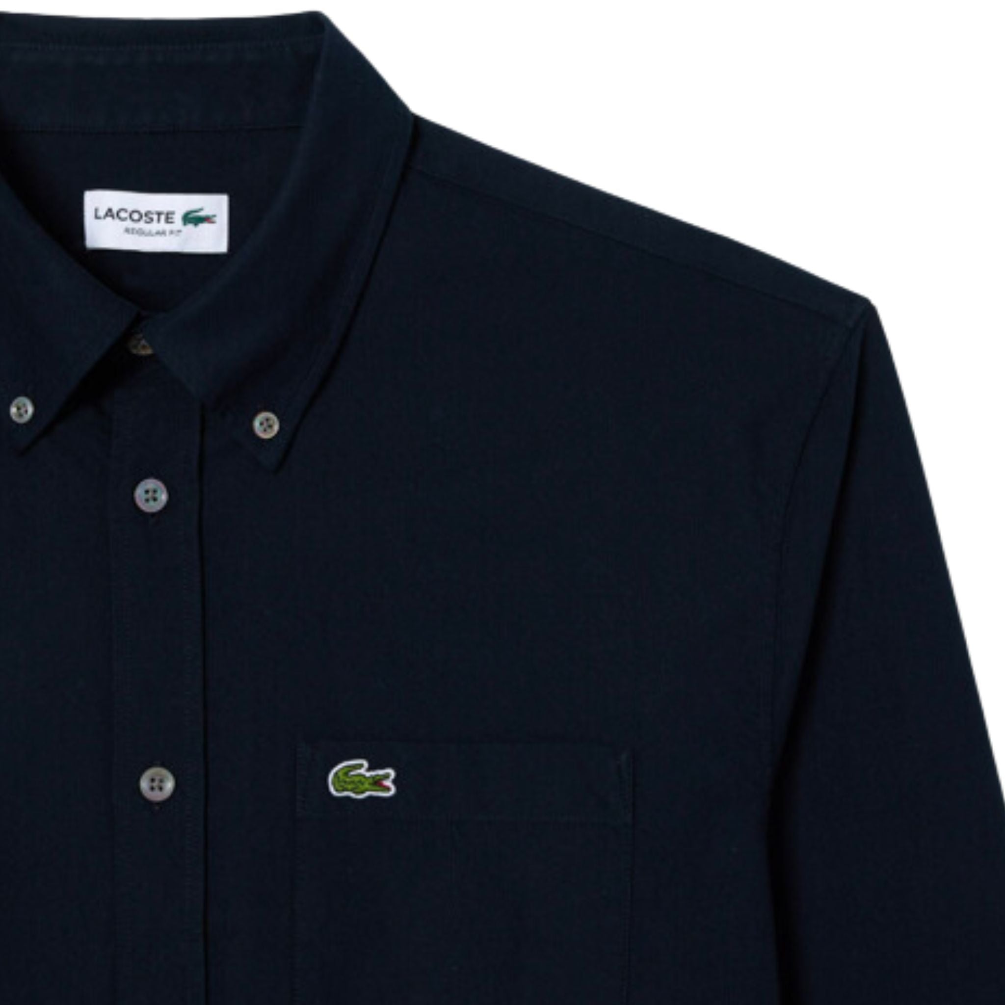 Camicia Uomo in tinta unita con taglio dritto dettaglio colletto e logo
