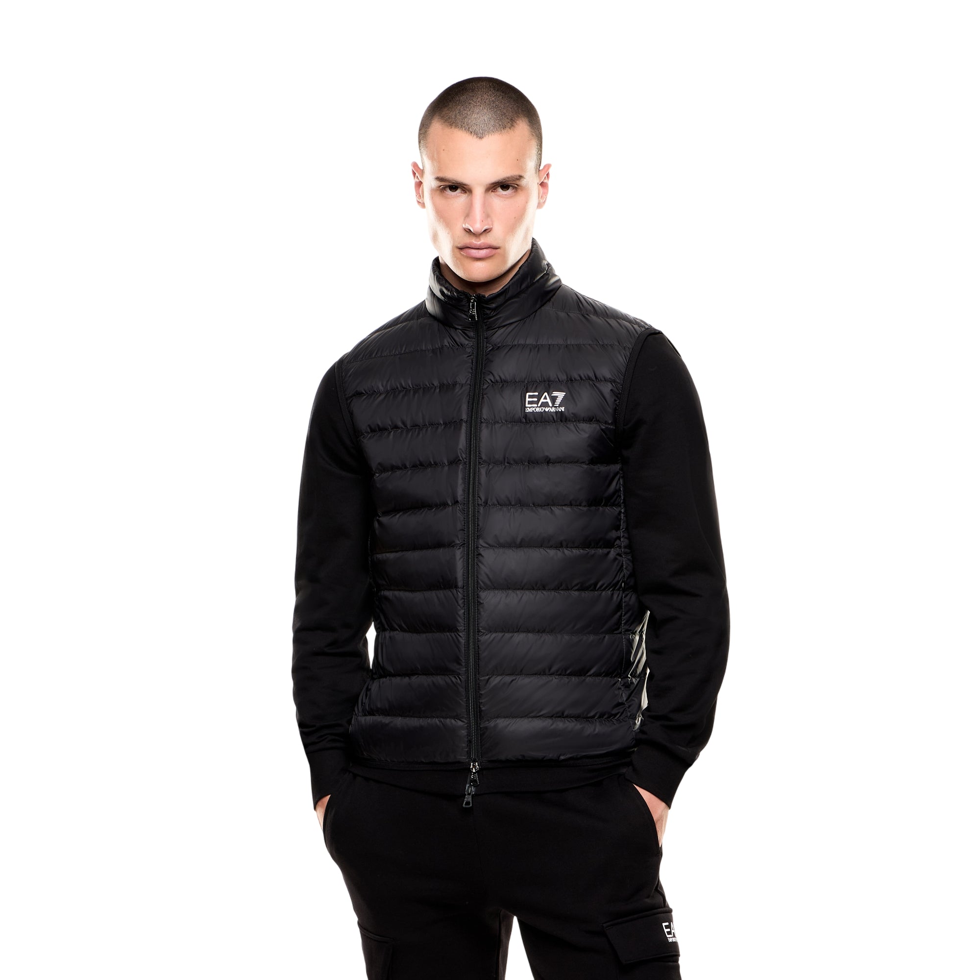 Gilet Uomo Core Identity trapuntato Nero
