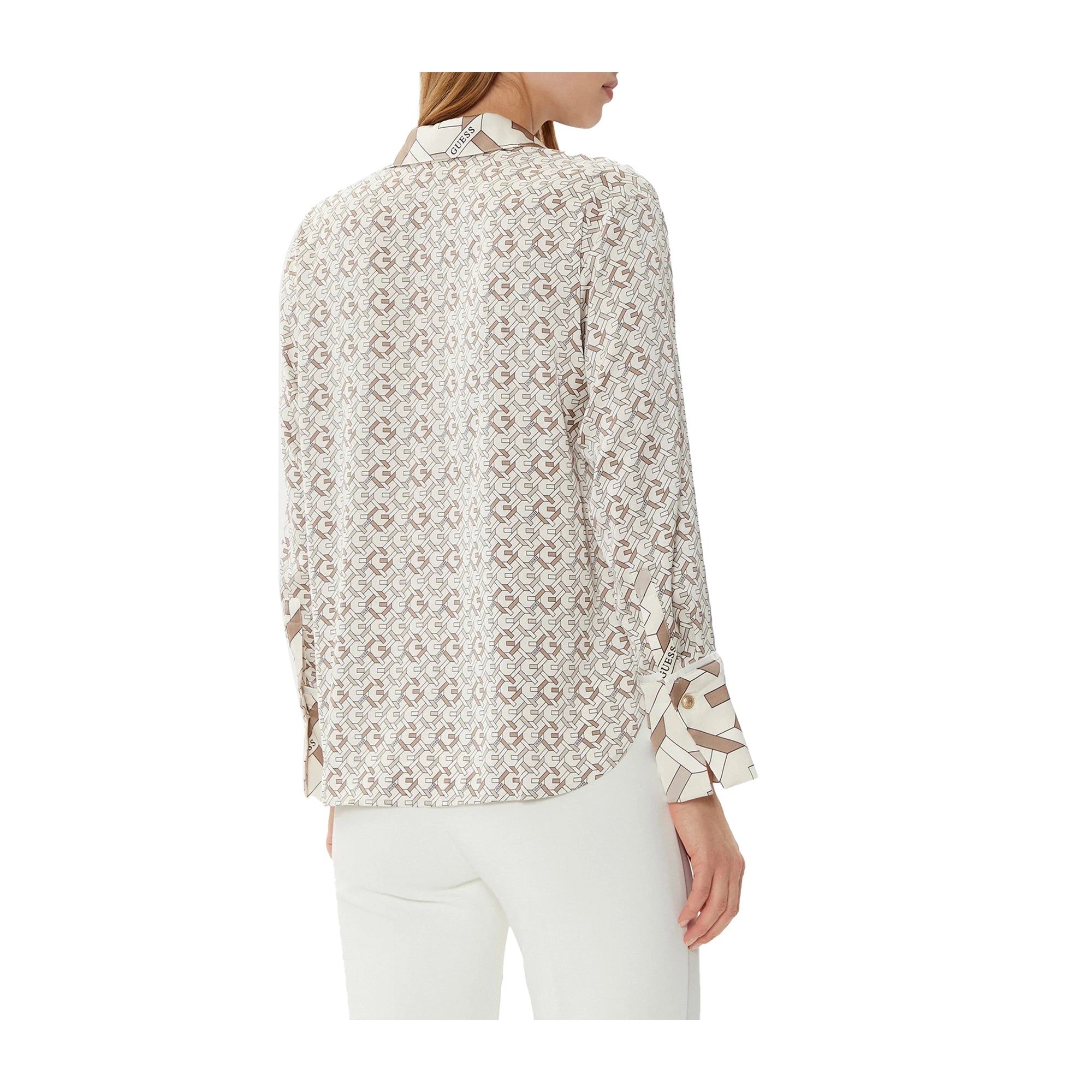 Camicia Donna con fantasia geometrica e colletto classico