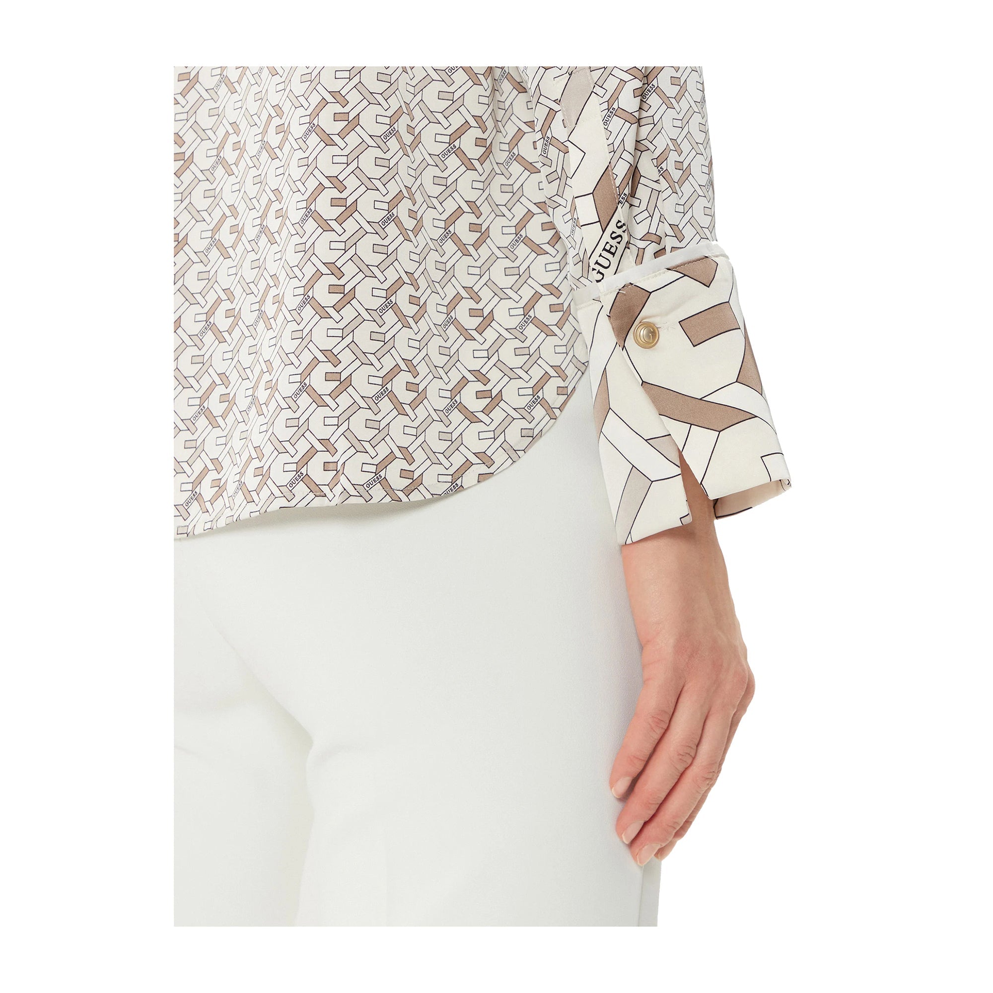 Camicia Donna con fantasia geometrica e colletto classico