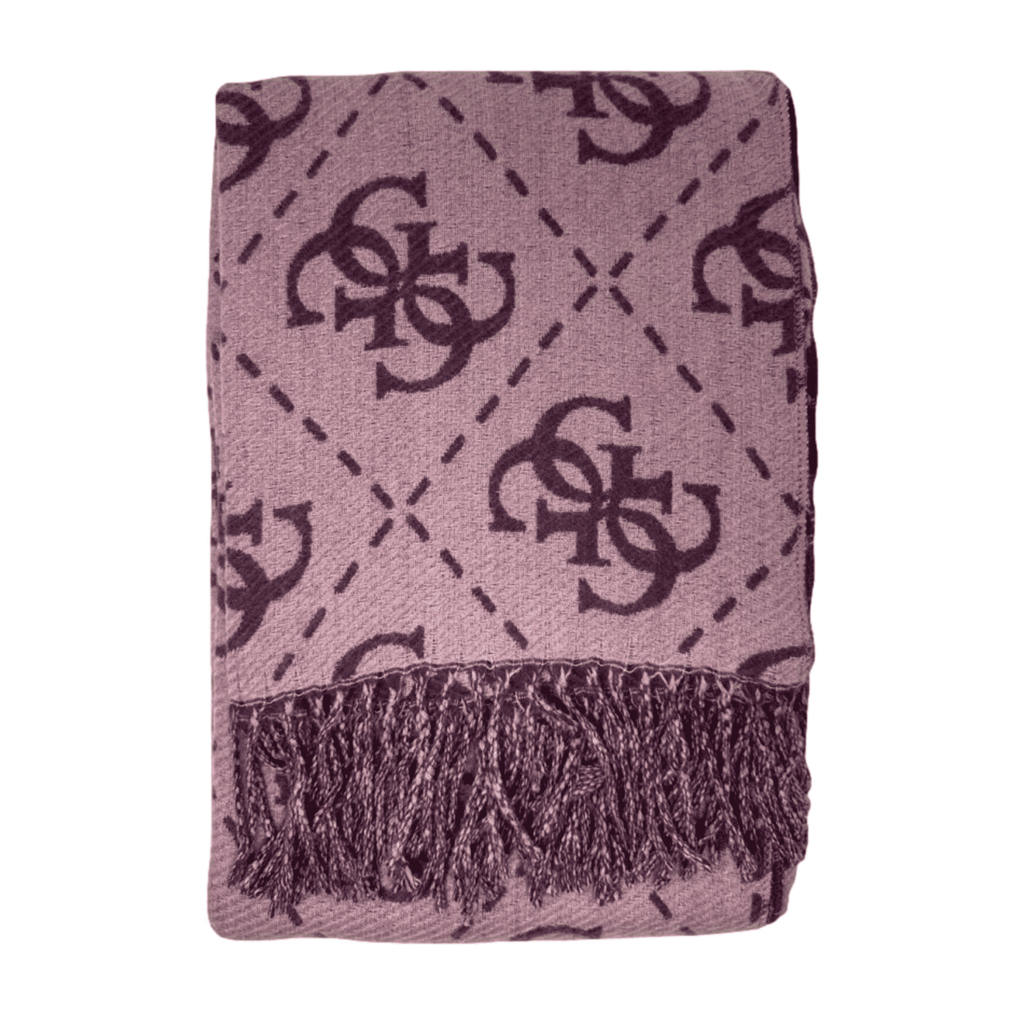 Sciarpa Donna con motivo logo, reversibile, con frange sul fondo