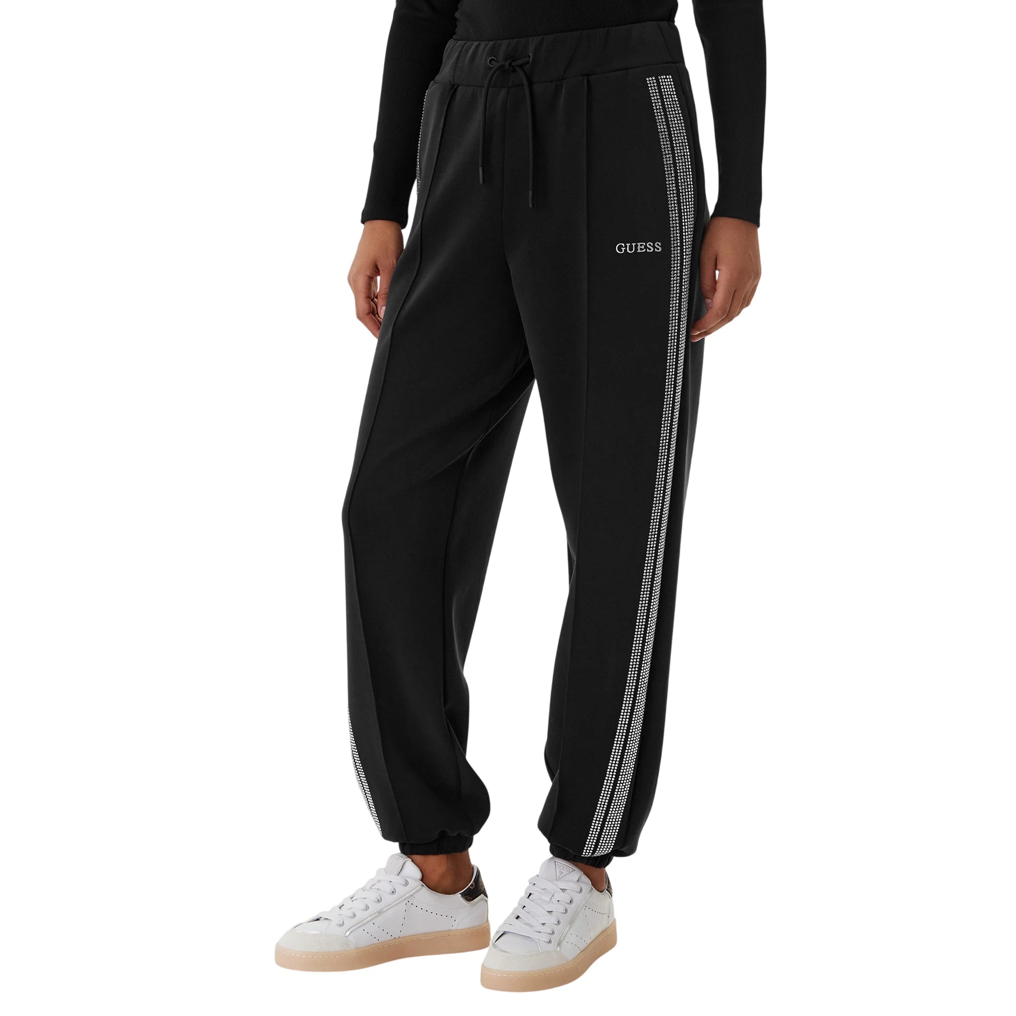 Pantalone tuta donna regular fit con strass