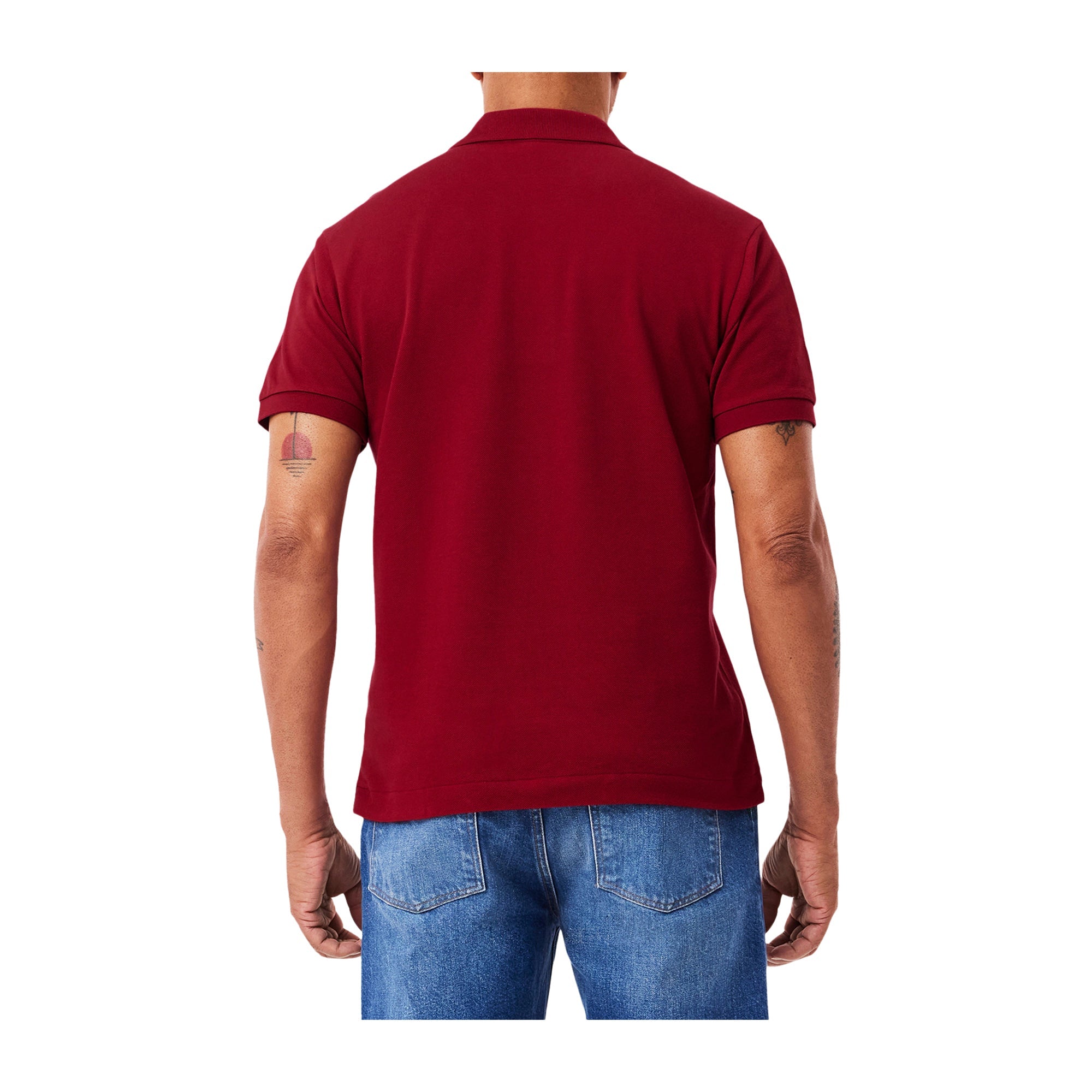 Polo Uomo con bottoni in madreperla Bordeaux modello retro