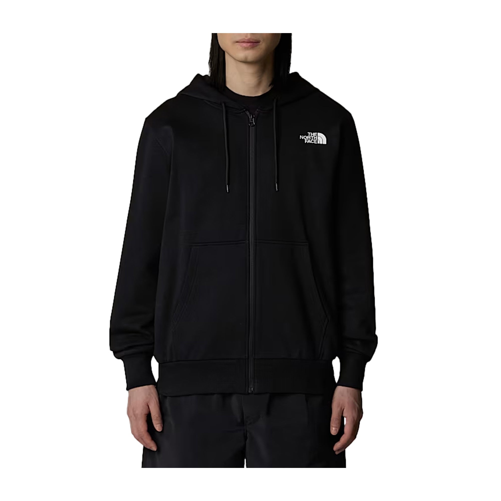 Felpa Uomo Simple Dome con zip nero modello frontale