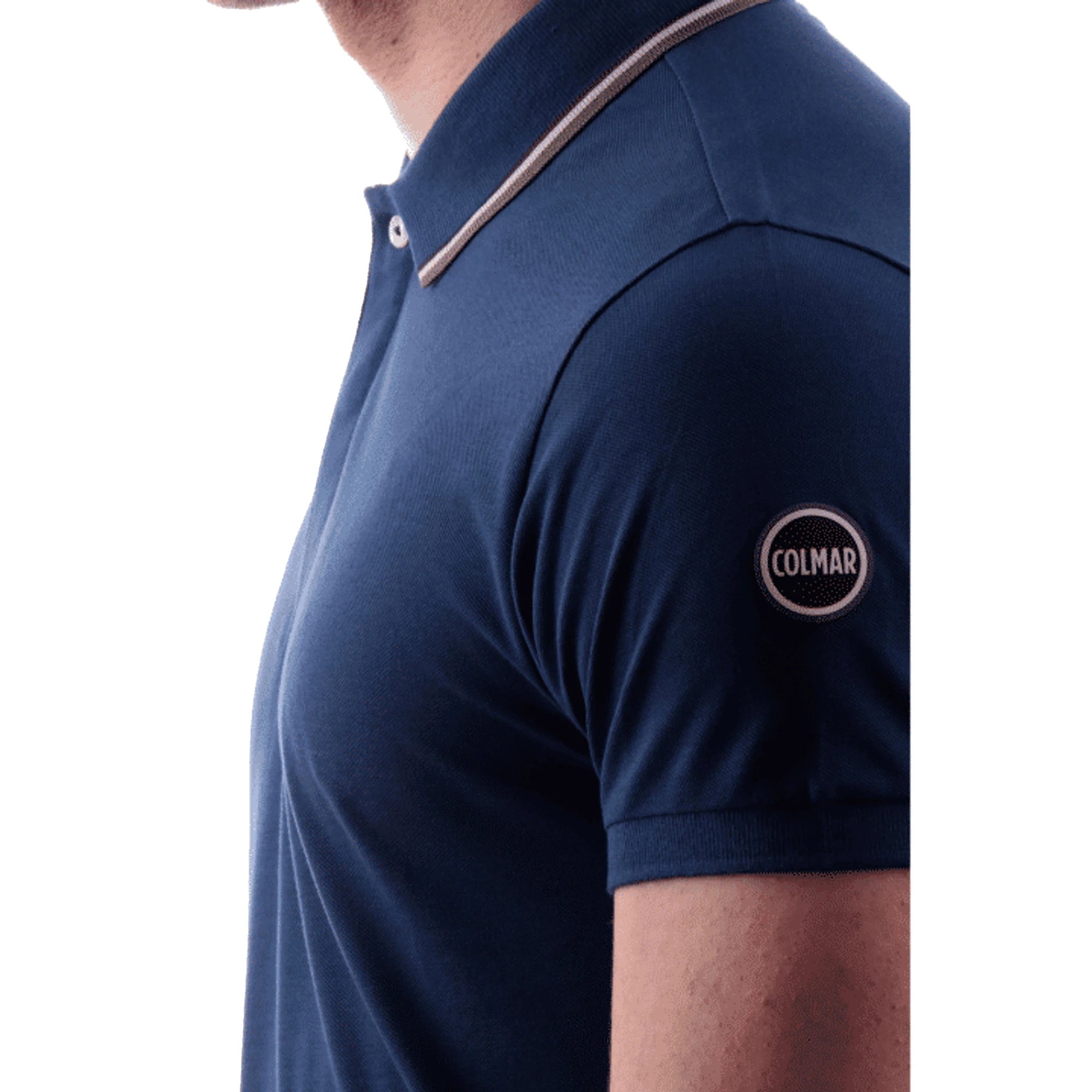 COLMAR Polo in Piqué di Cotone Blu da Uomo