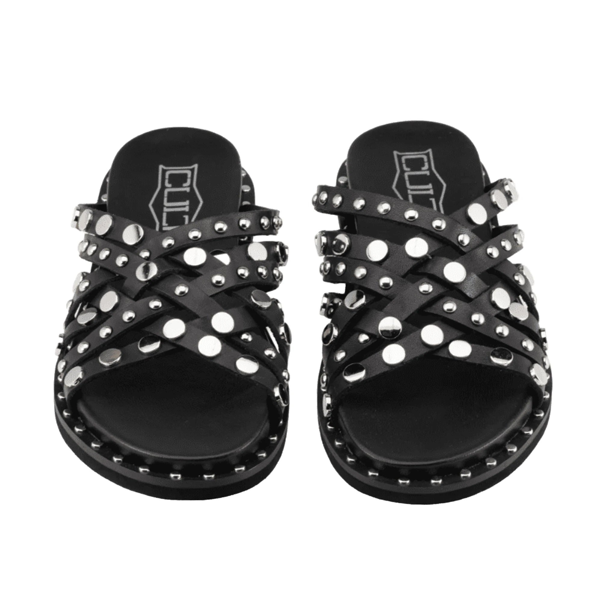 CULT Sandali Roshelle in Pelle Nera con Borchie