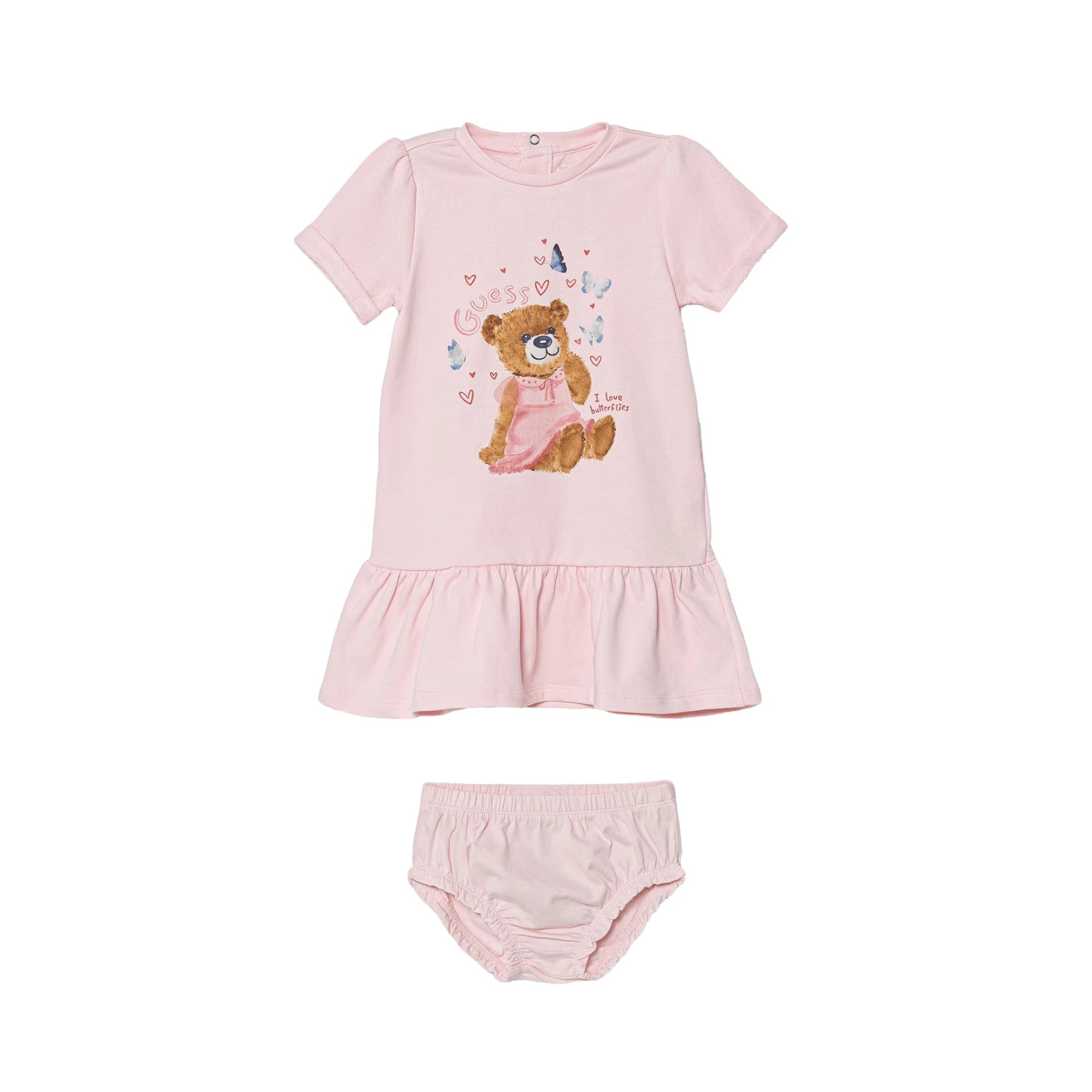 GUESS Completo Rosa in Cotone da Neonata con Culotte
