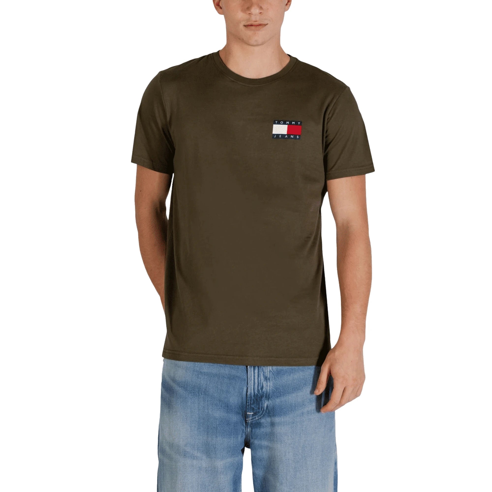 TOMMY HILFIGER T-Shirt Uomo Verde Manica Corta Stampa