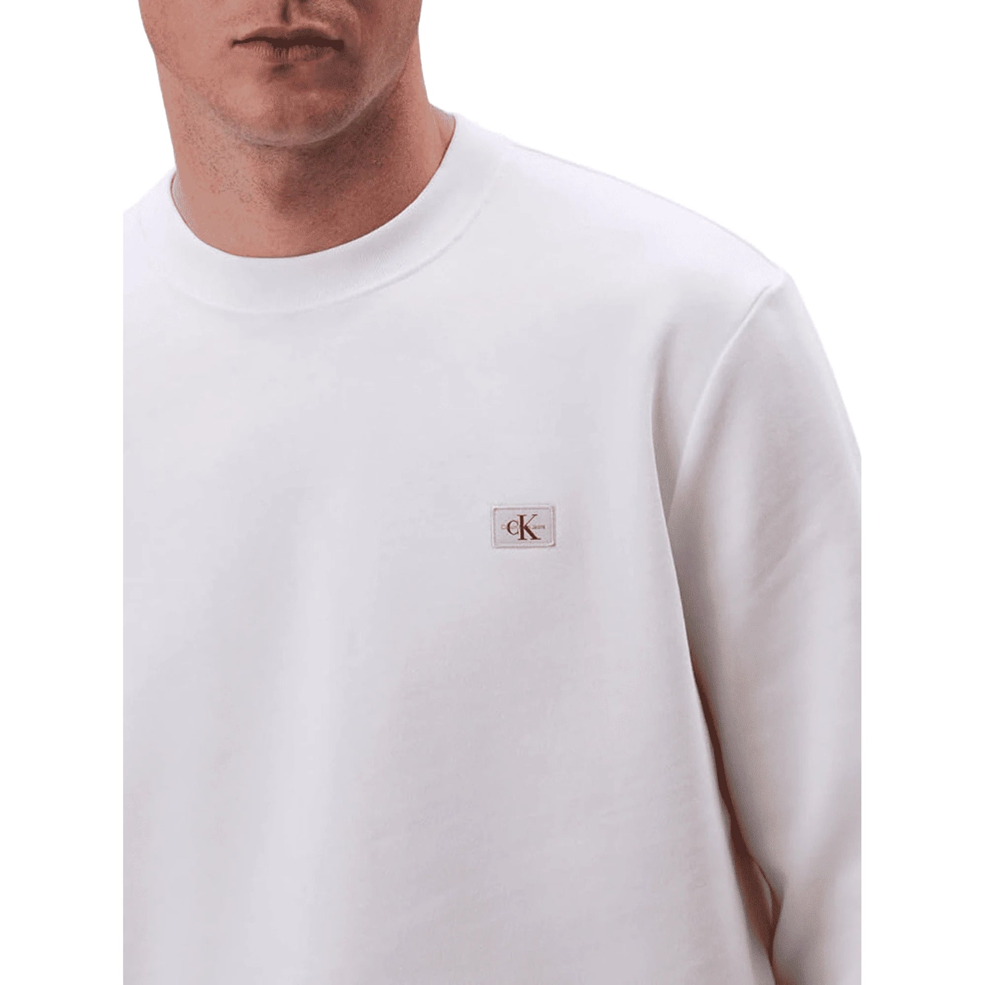 CALVIN KLEIN JEANS Felpa Uomo Girocollo Bianca LV04RC273G