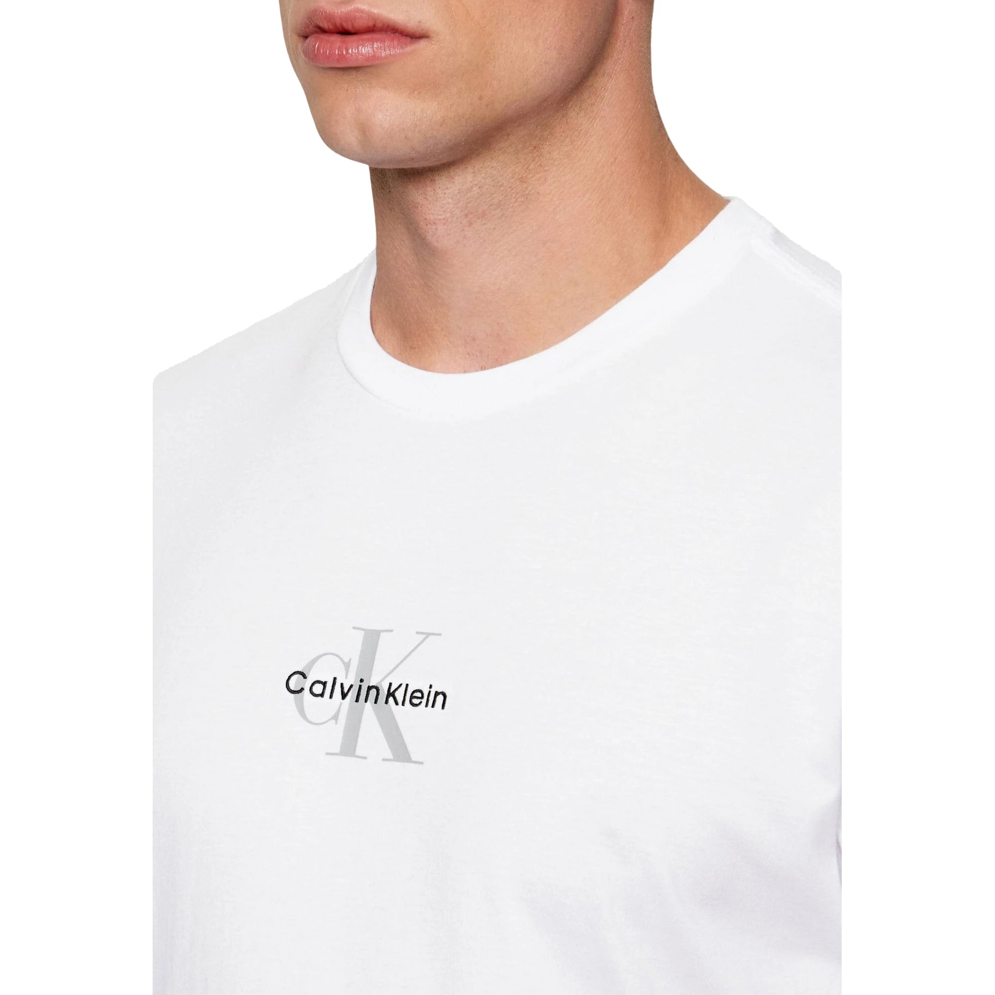 CALVIN KLEIN JEANS T-Shirt Uomo Bianca Cotone Scollo Tondo