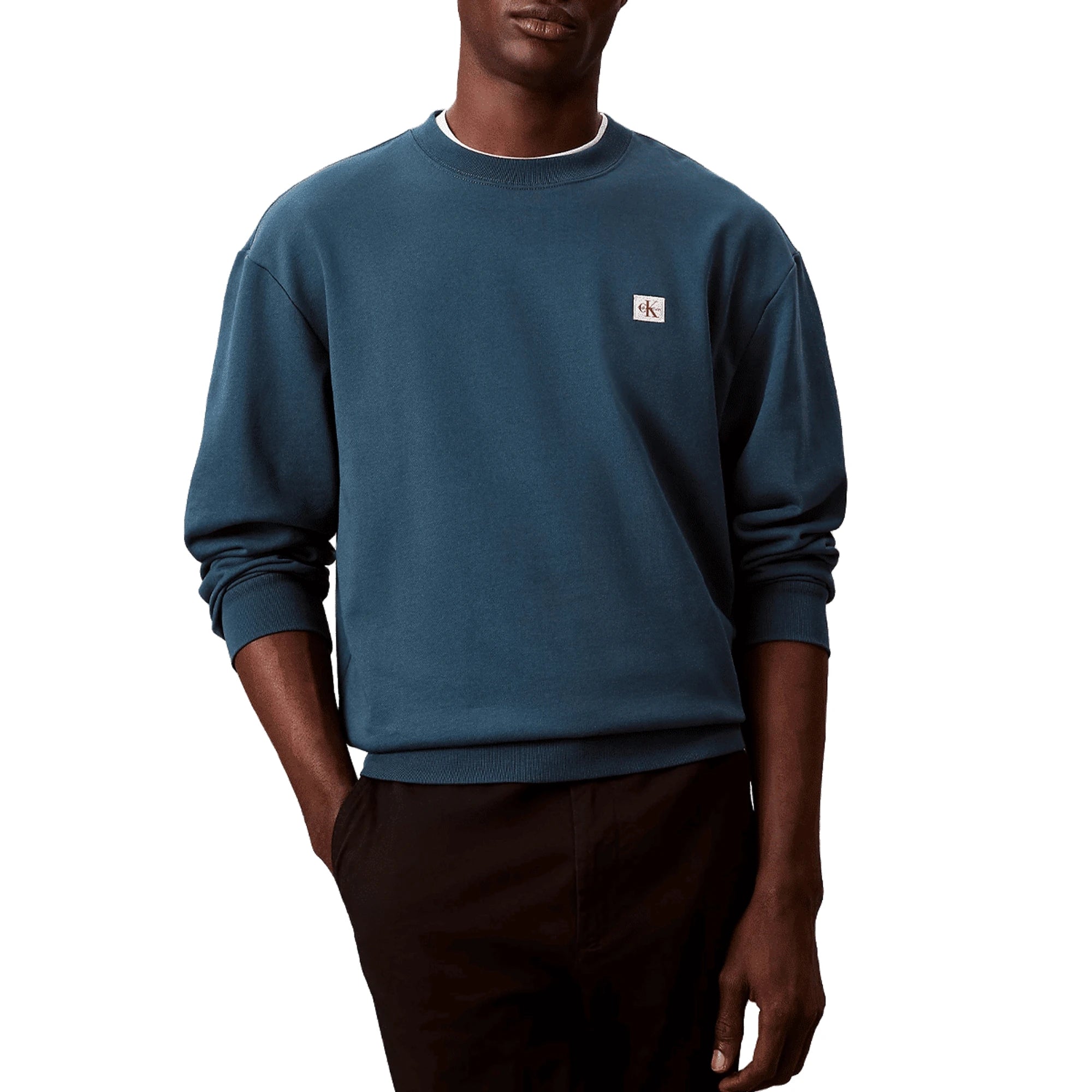 CALVIN KLEIN Felpa Monologo in Spugna Girocollo Uomo