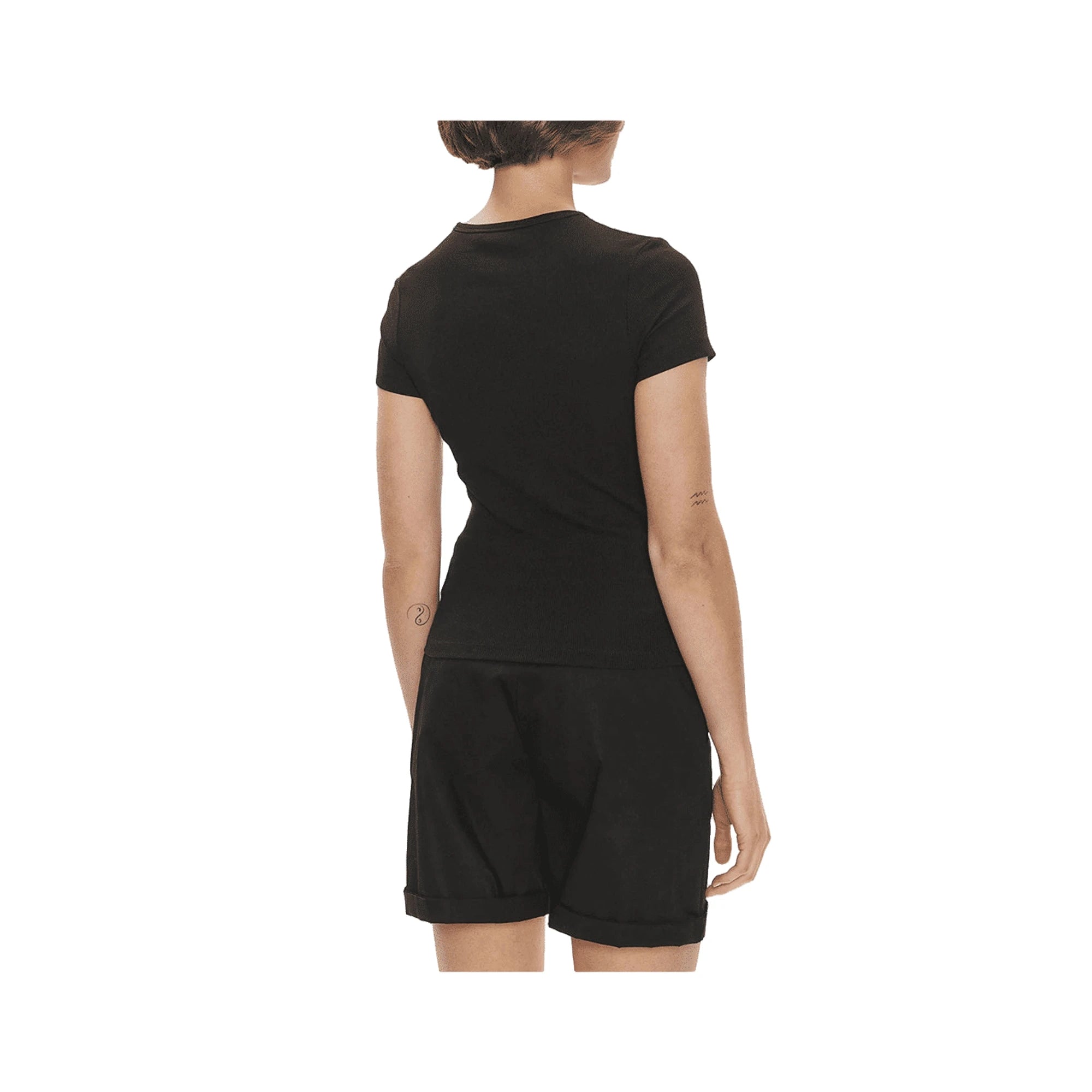 TOMMY HILFIGER T-Shirt Tjw Slim Badge Rib T Donna Nero