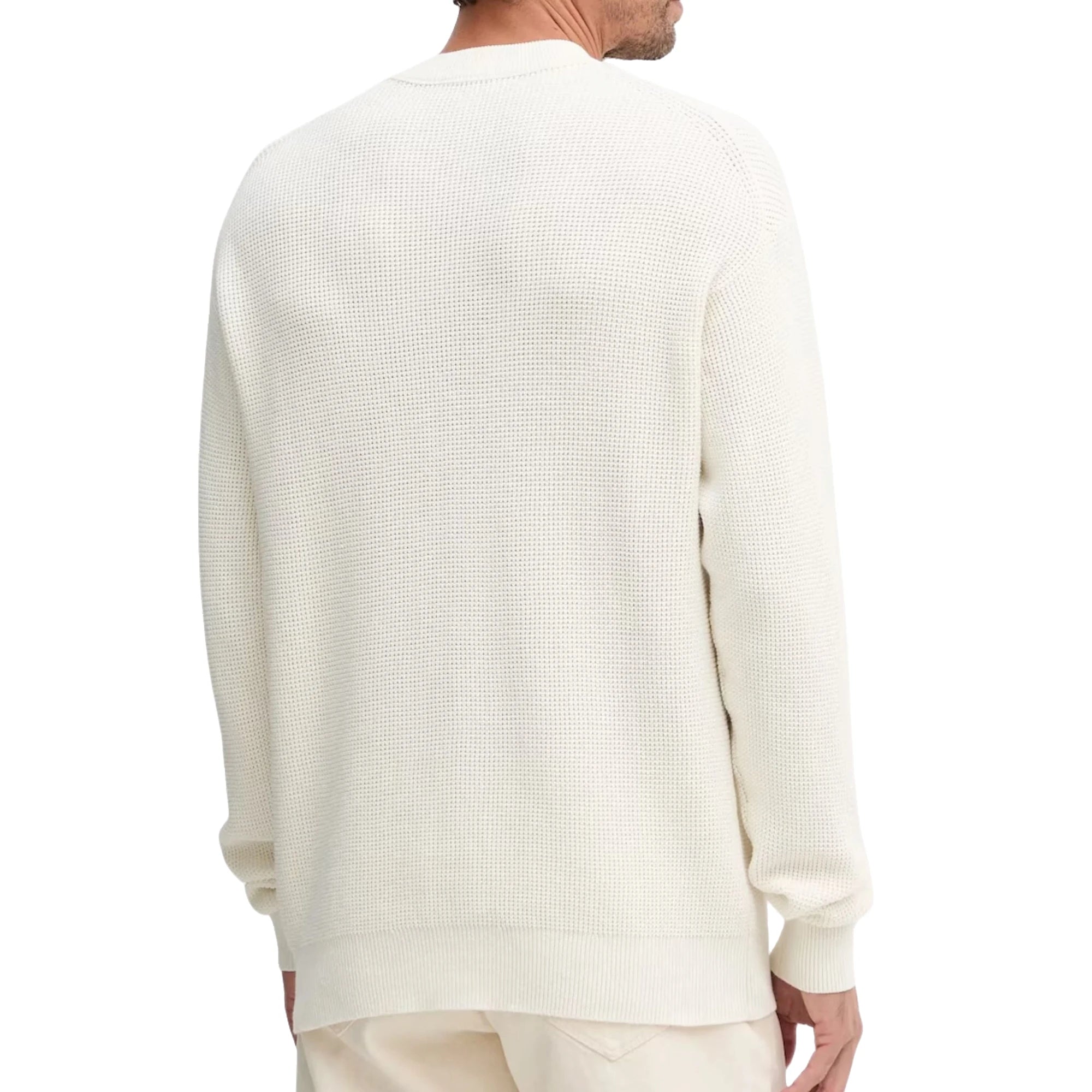 CALVIN KLEIN Maglia in Cotone Waffel Bianco