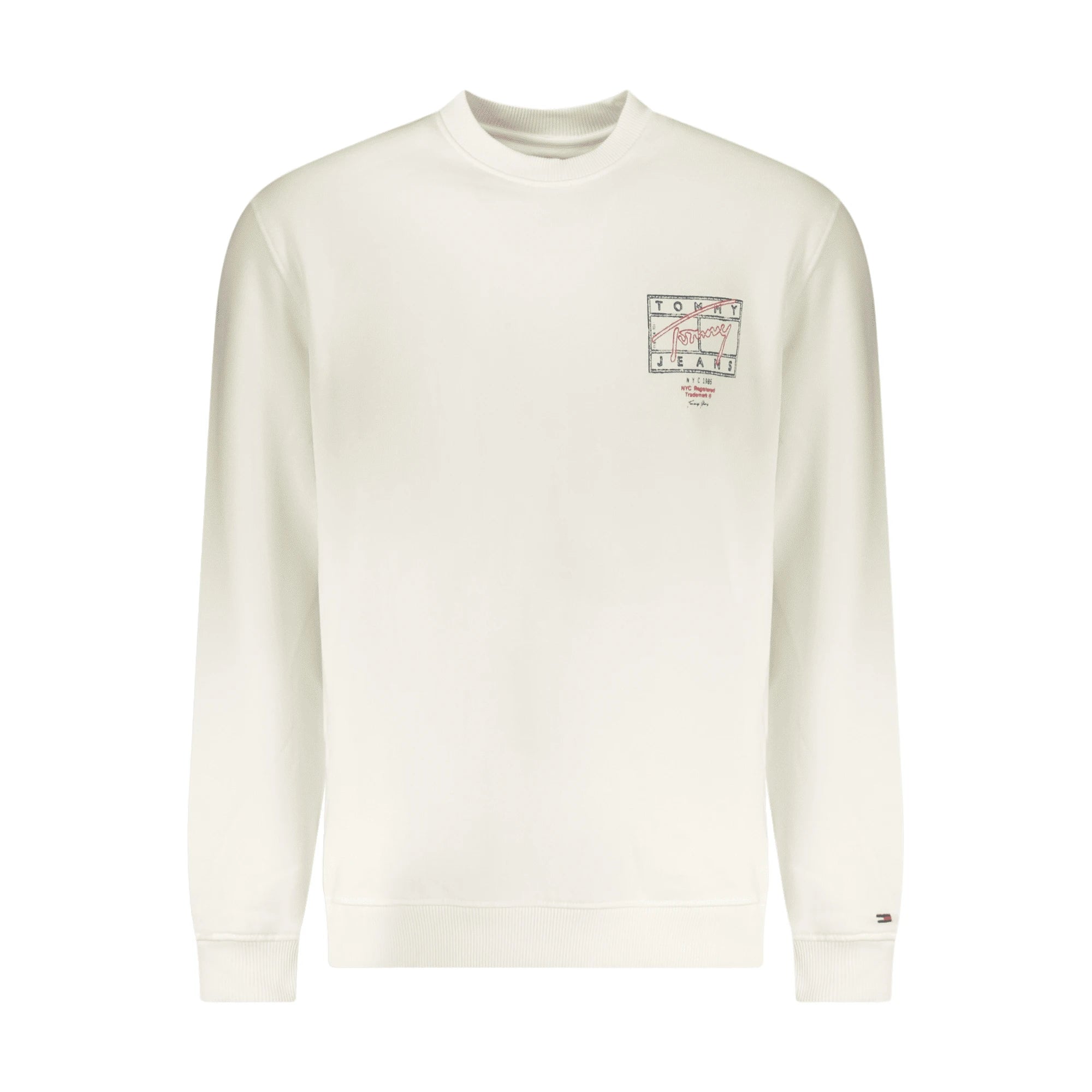 TOMMY HILFIGER Felpa Girocollo Uomo Stampa Logo Cotone