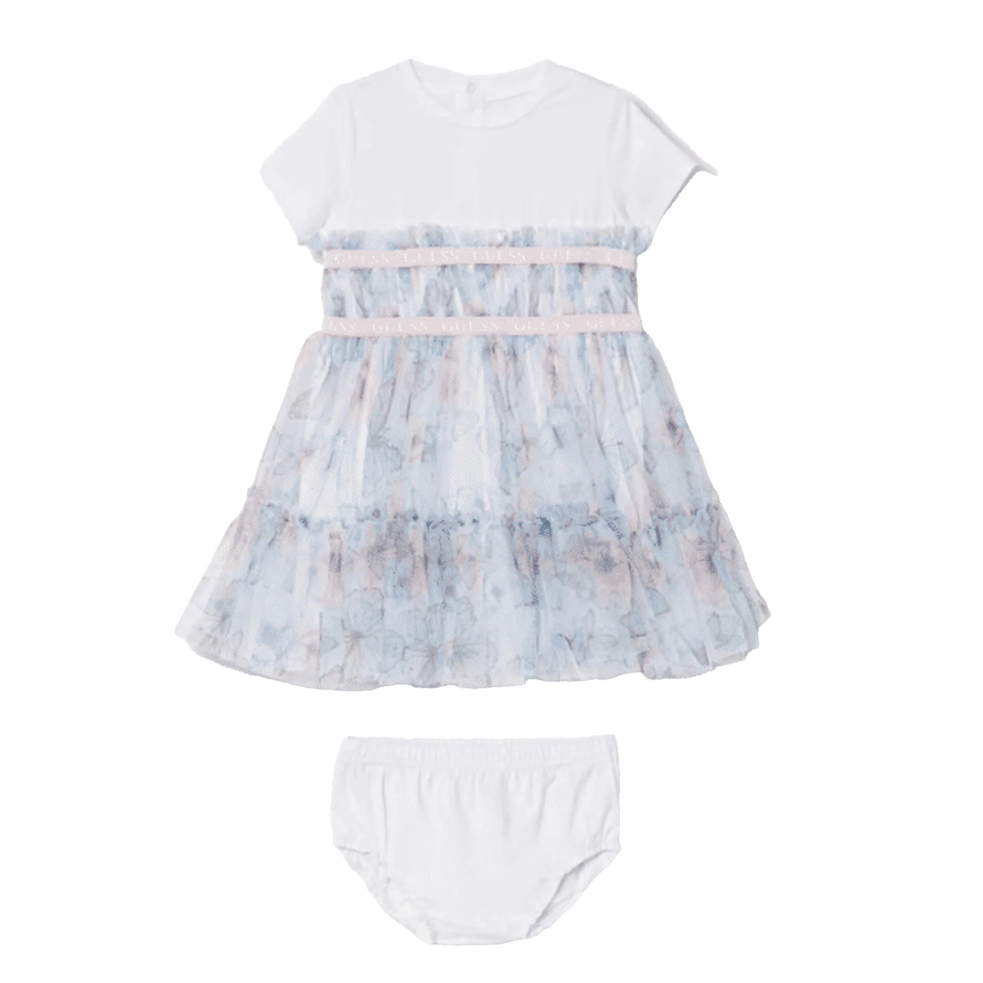 GUESS Vestito da Neonata in Cotone con Stampa Farfalle