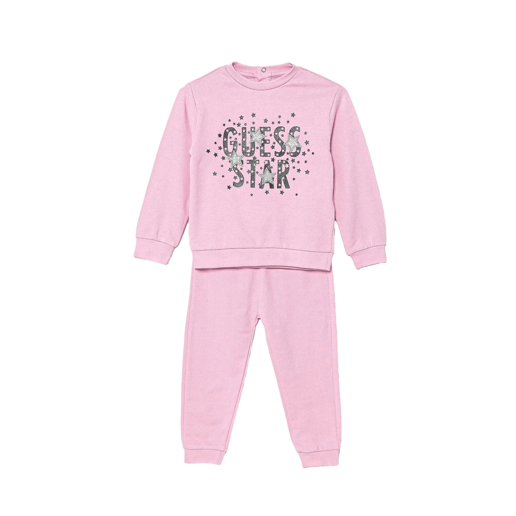 GUESS Set Tuta da Neonata in Cotone Rosa 2 Pezzi
