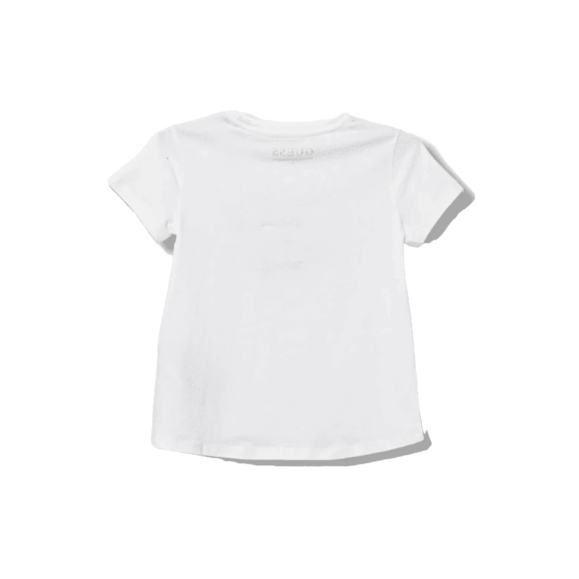 T-shirt Bianca Bambina Scritta Brillantinata