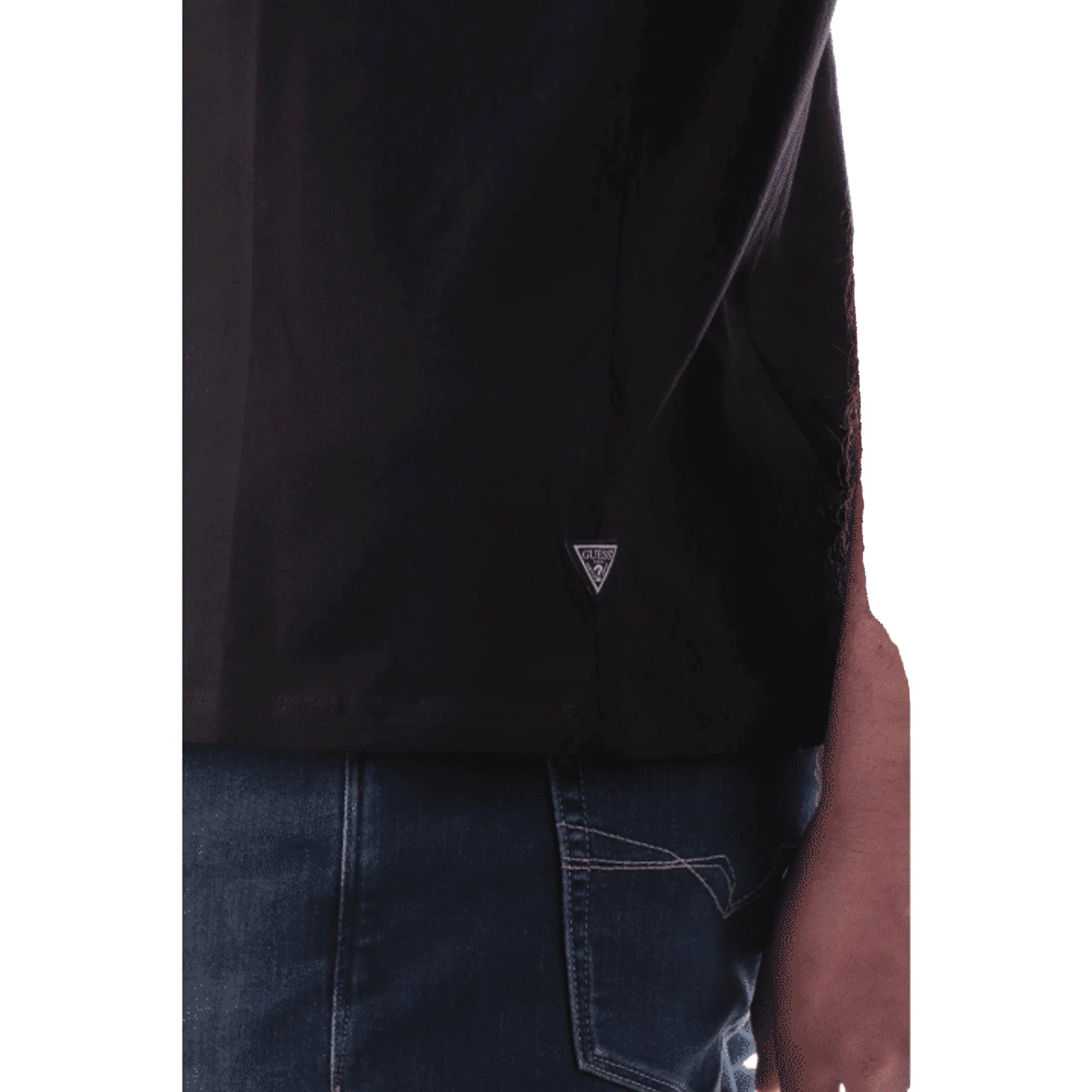 T-shirt Uomo Nera Maxi Stampa Cotone