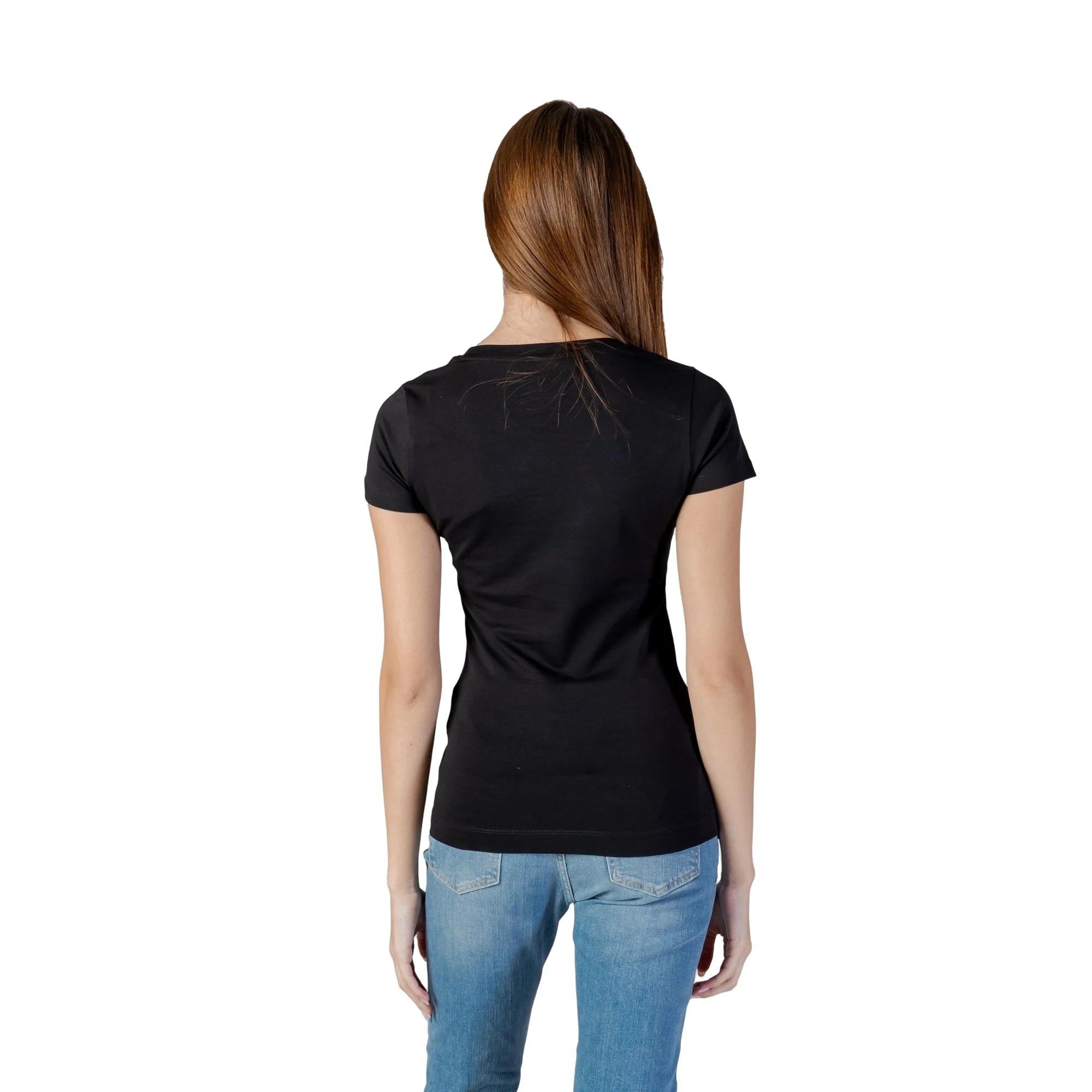 T-shirt Donna Nera SS CN FLOWERS TRIANGLE TEE