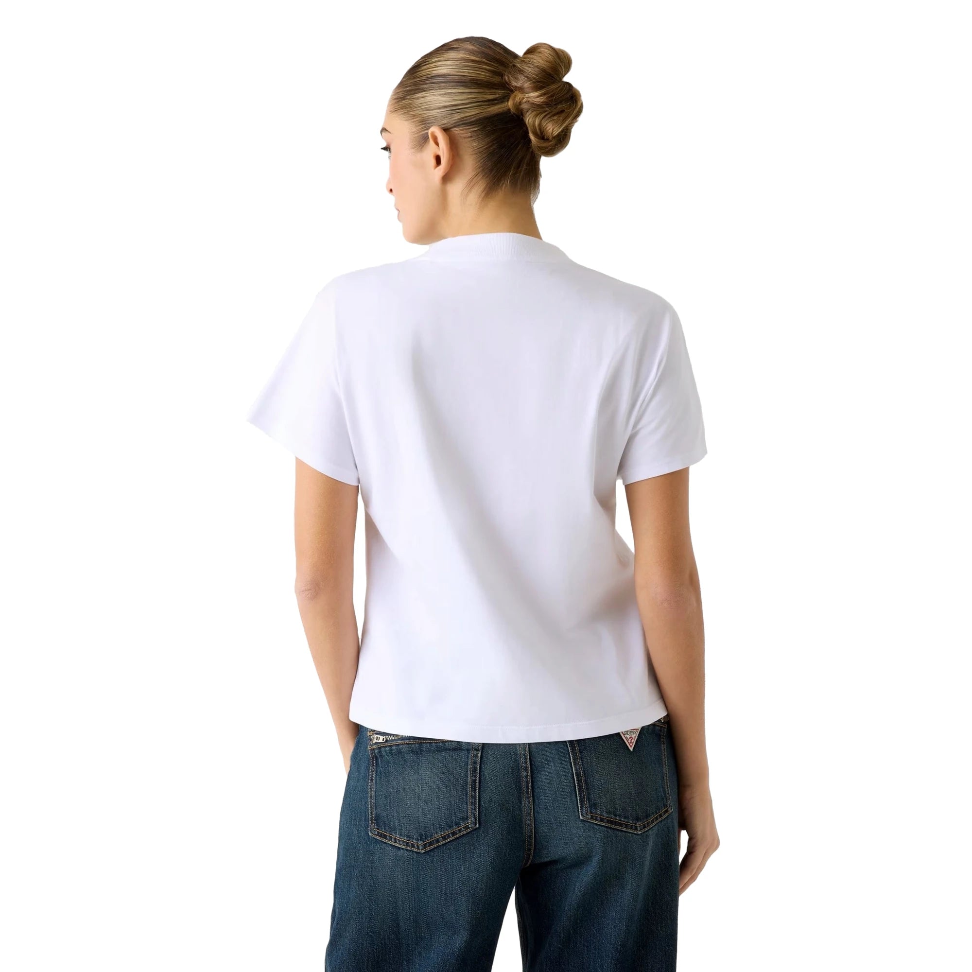 T-Shirt Donna Girocollo PopCorn con Perle e Strass