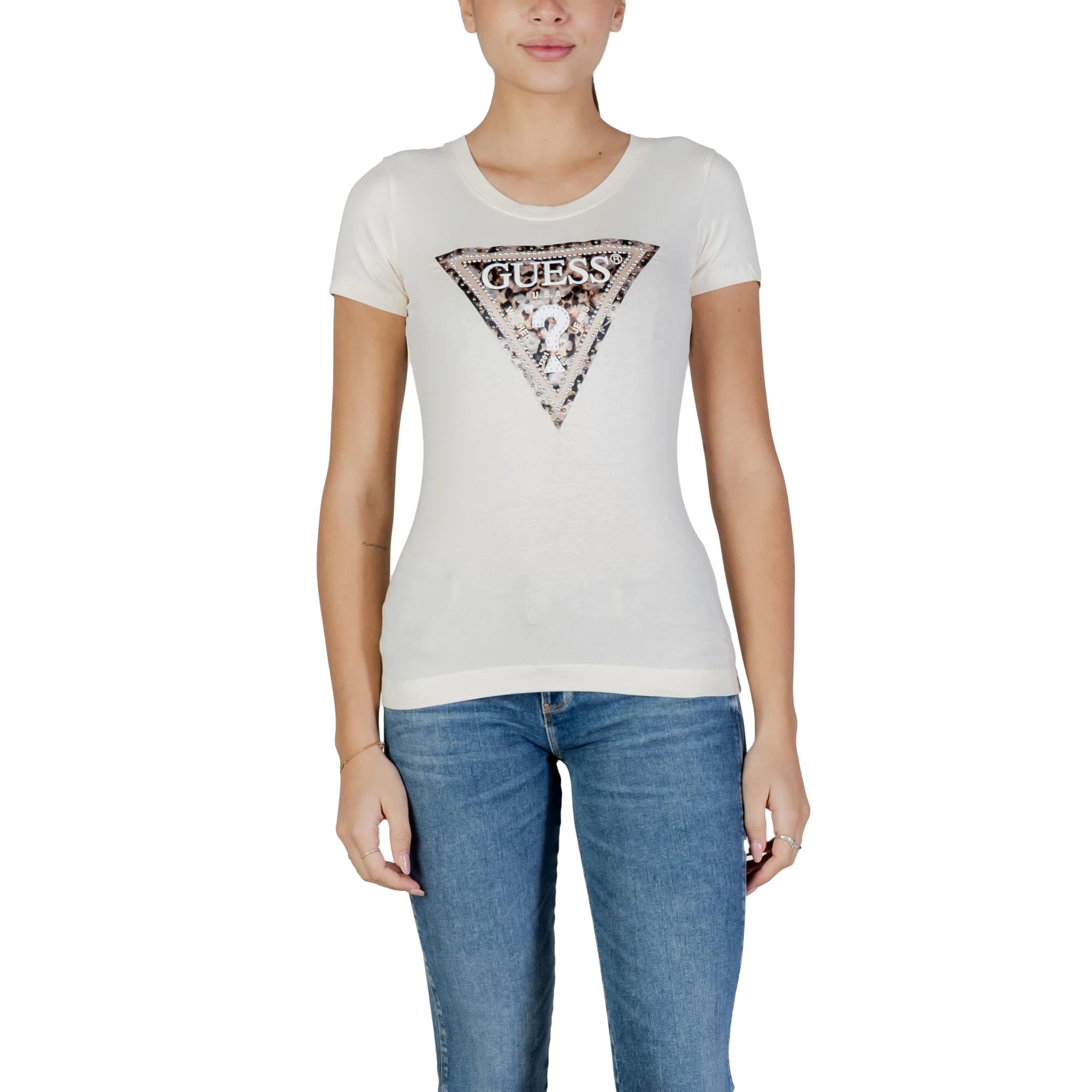 T-Shirt Bianca Donna SS CN LEO TRIANGLE TEE