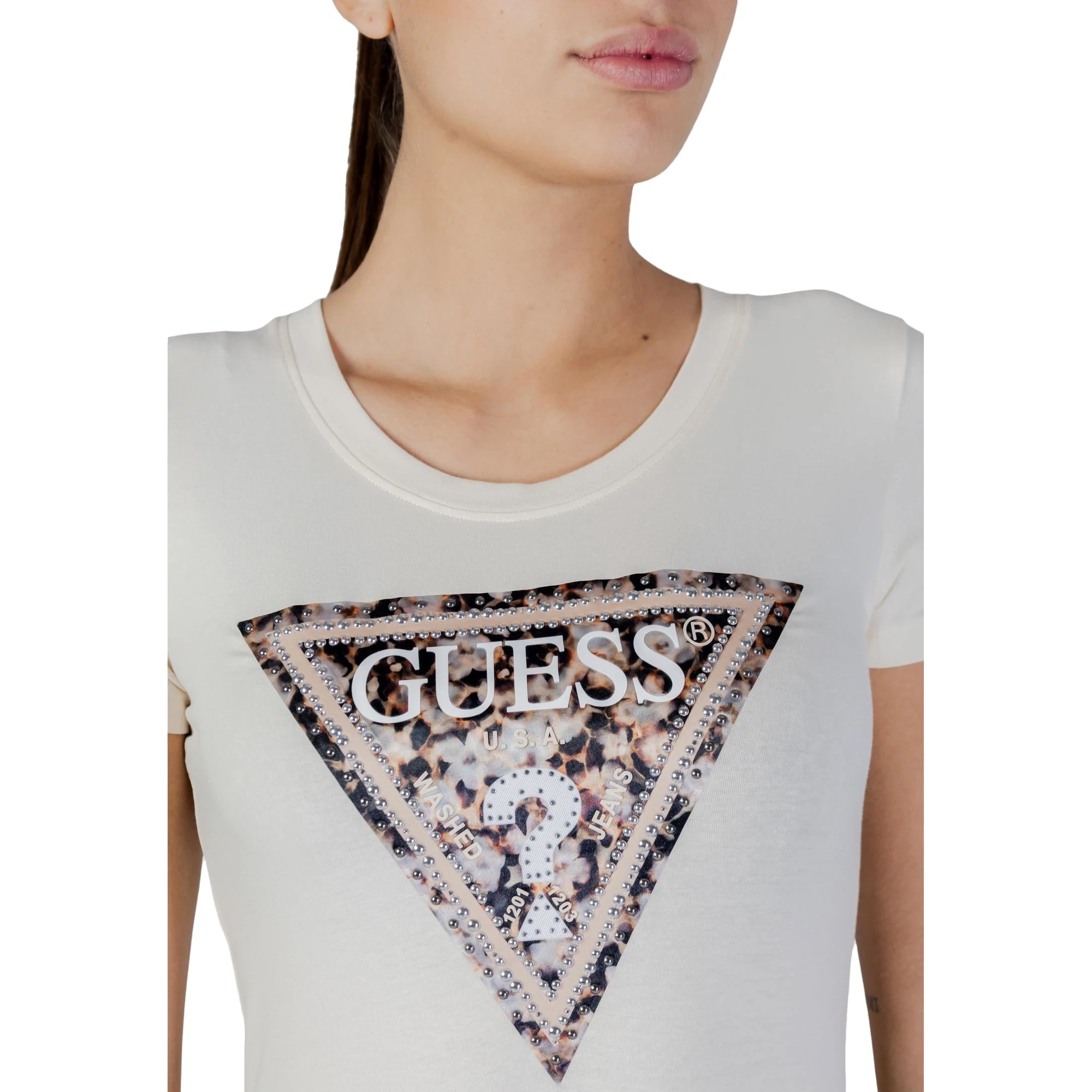 T-Shirt Bianca Donna SS CN LEO TRIANGLE TEE