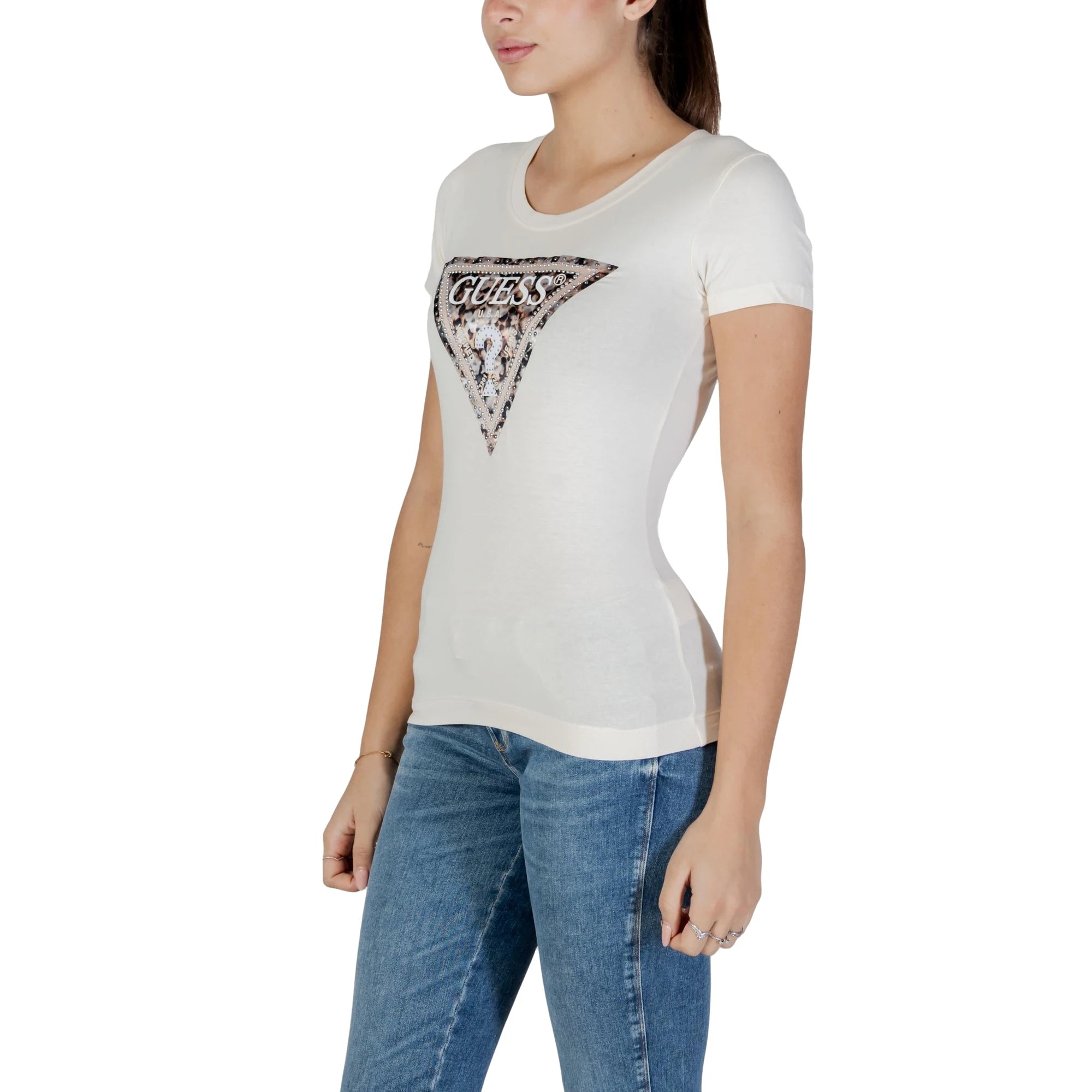 T-Shirt Bianca Donna SS CN LEO TRIANGLE TEE
