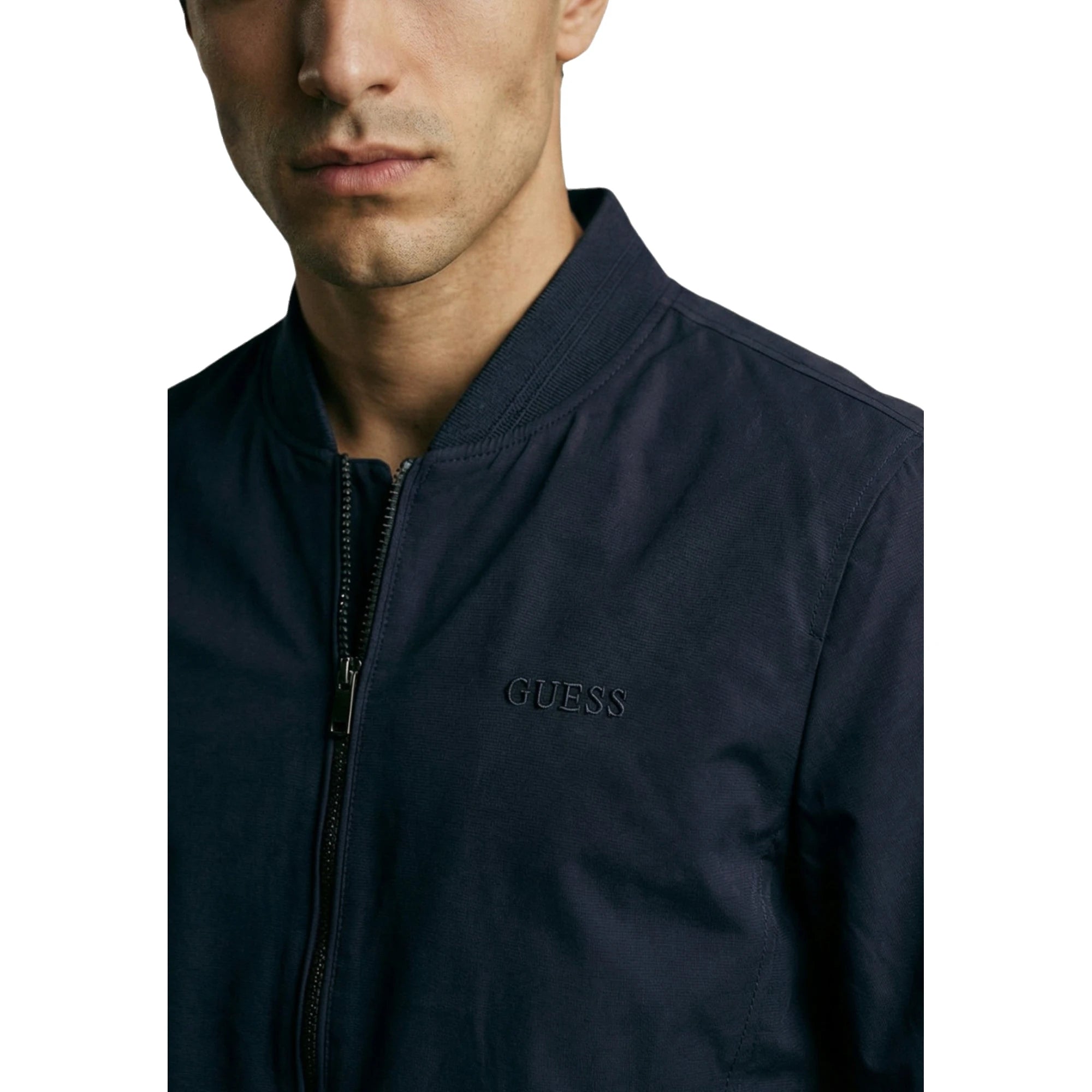 Bomber Blu Stretch Packable Uomo con Zip