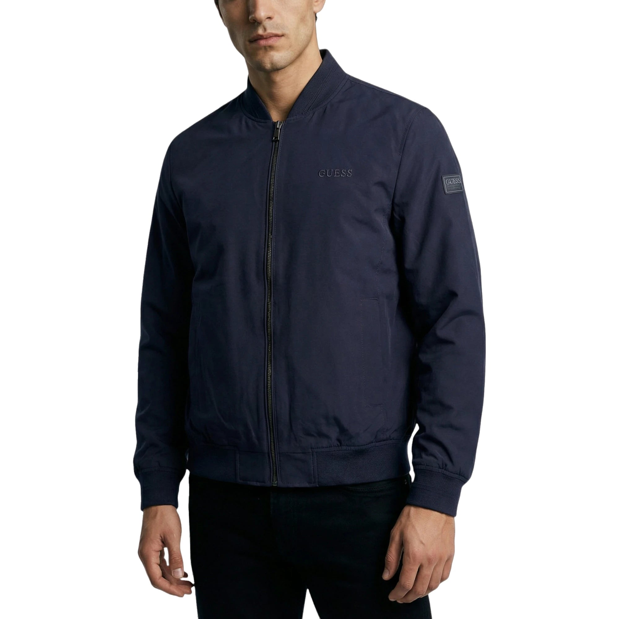 Bomber Blu Stretch Packable Uomo con Zip