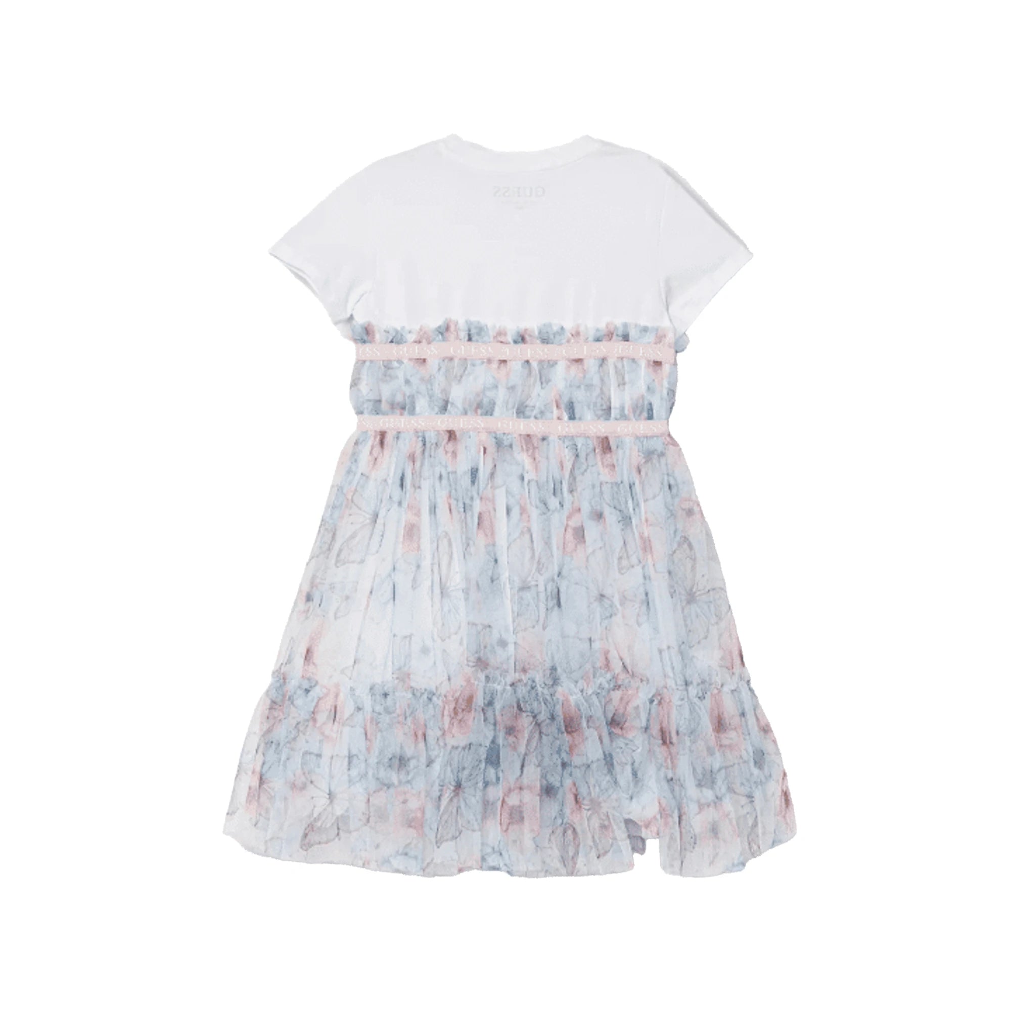 Vestito Bambina Bianco Stampa Farfalle