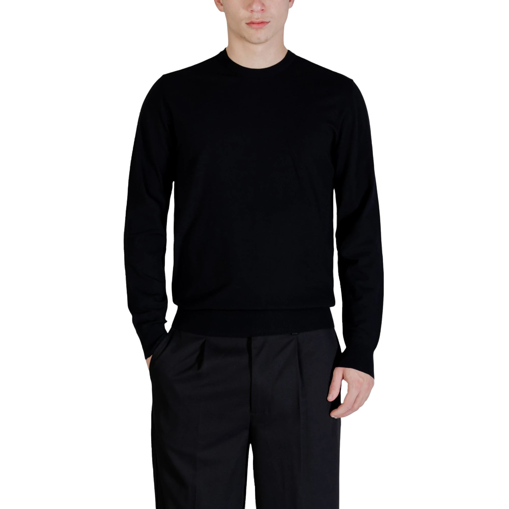 Maglia uomo Guess KADIR TECH LS girocollo Nera