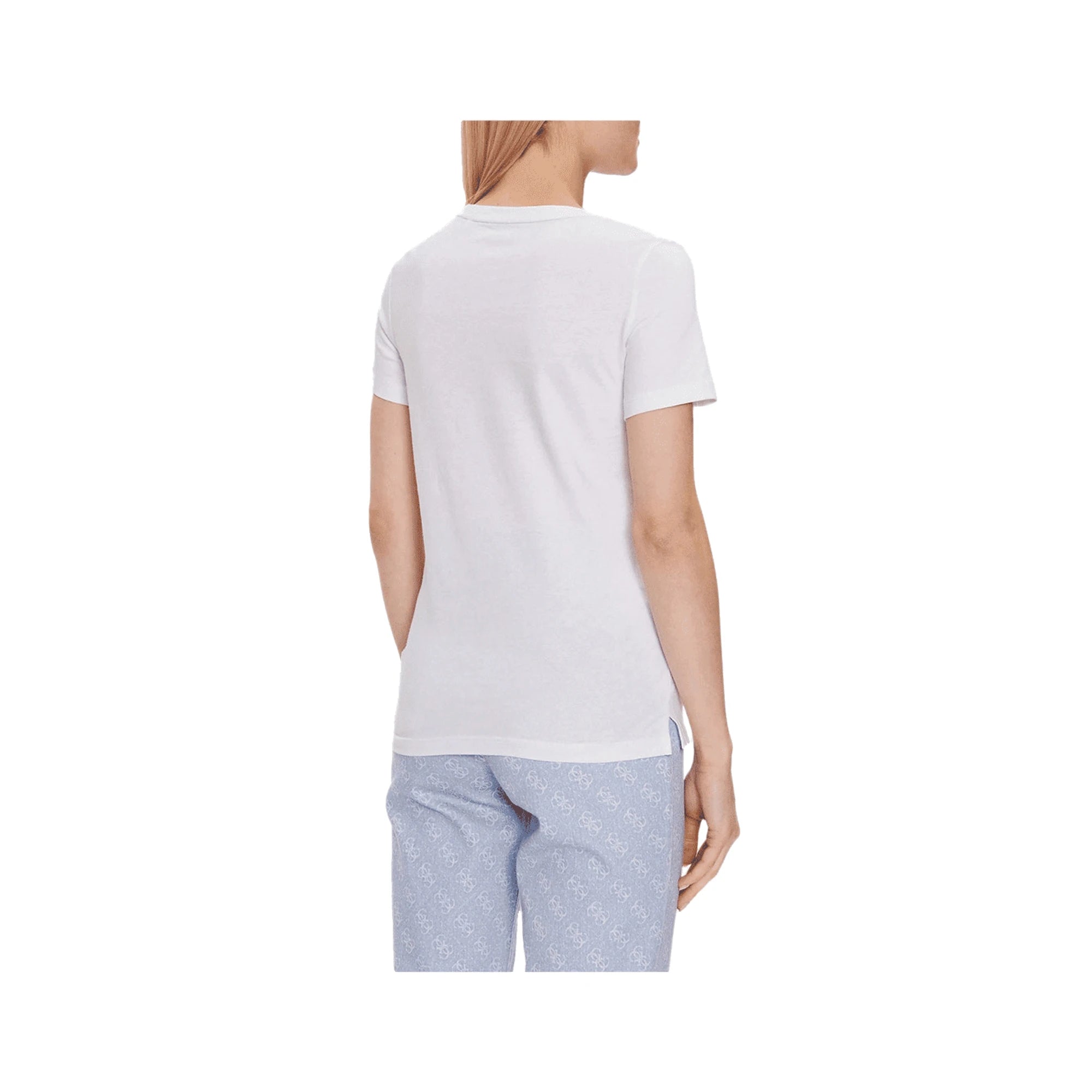 T-Shirt Donna Bianca Logo frontale in Cotone