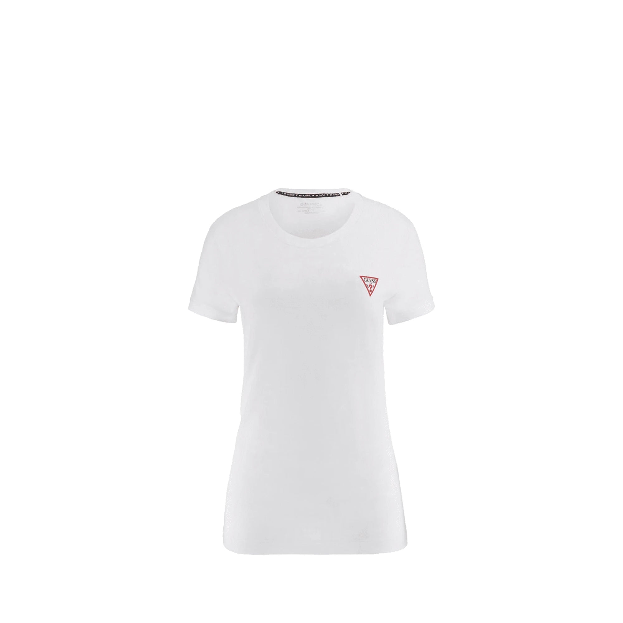 T-Shirt Donna Bianca Cotone Logo Frontale