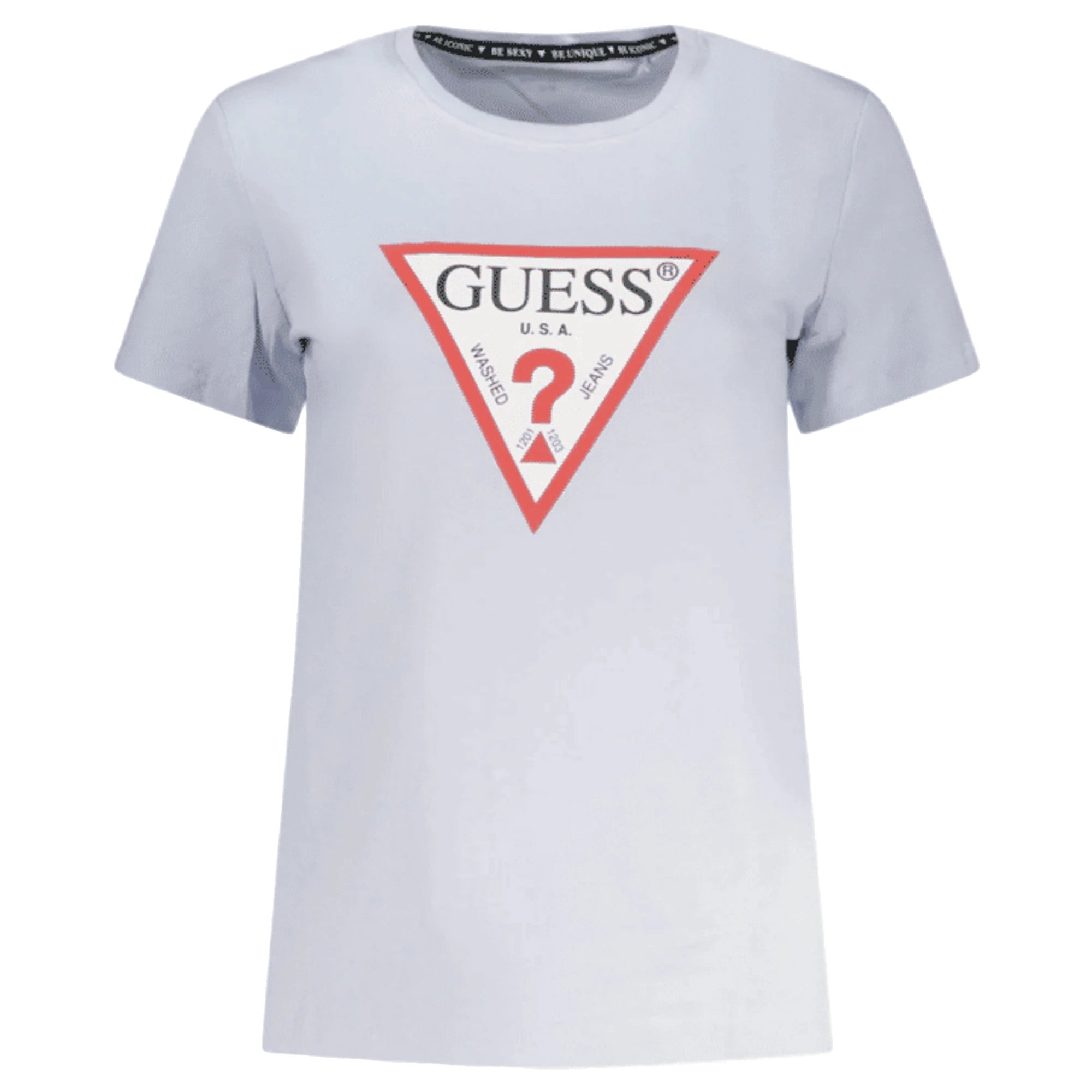GUESS T-Shirt in Cotone Slim Fit e Logo a Triangolo
