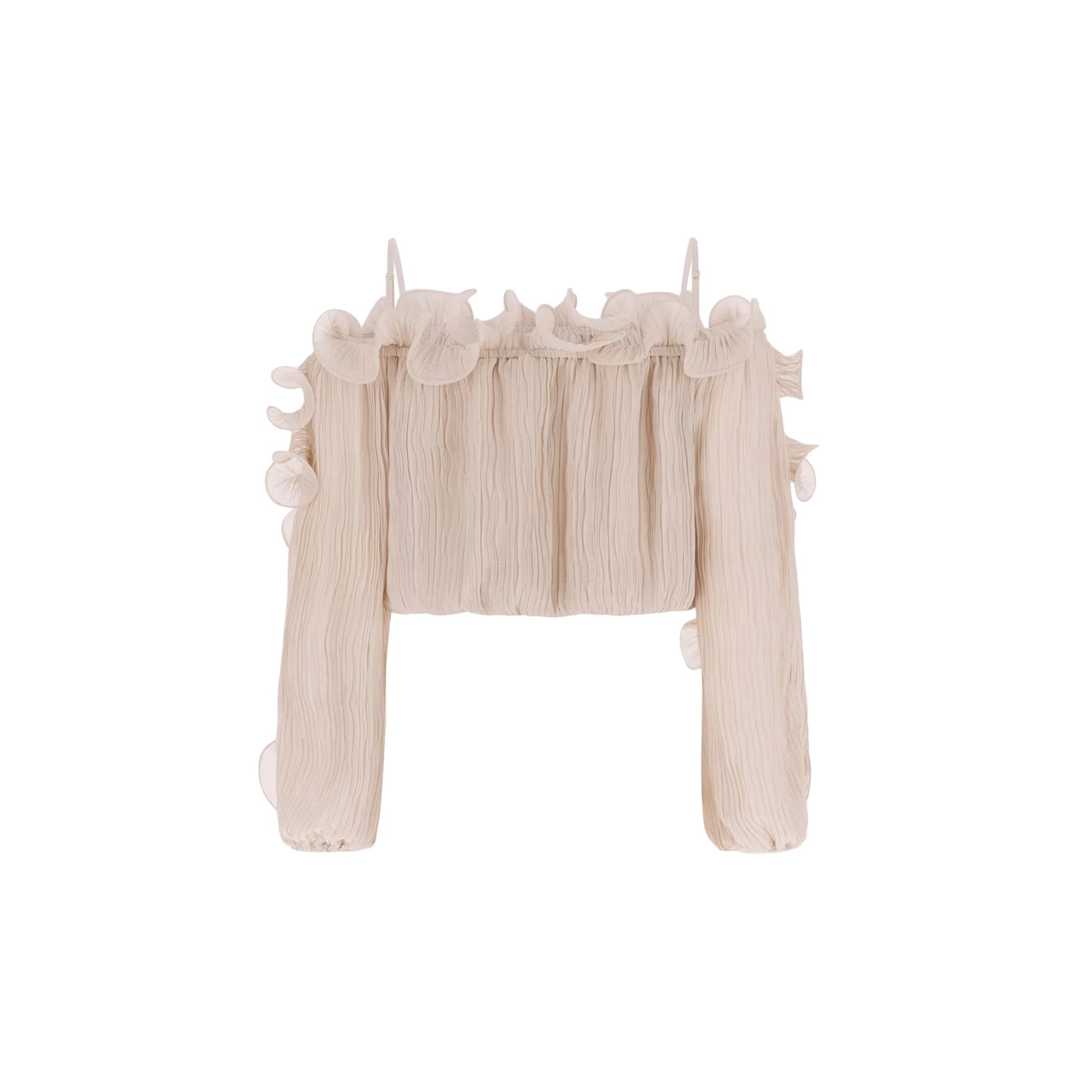 Top chiffon con scollo off shoulder da donna