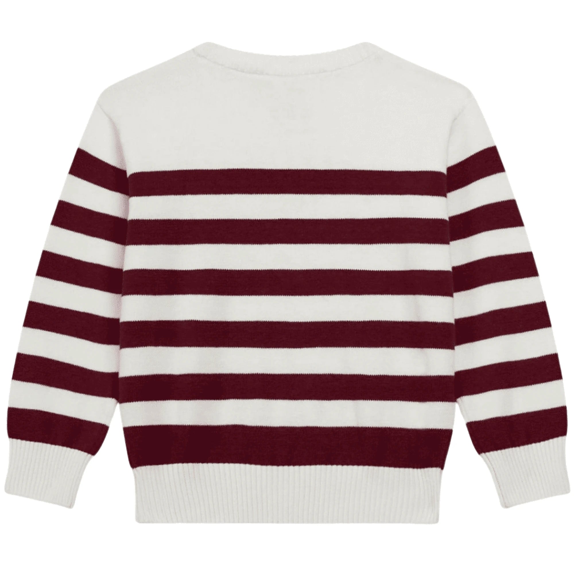 Maglione da bambino a righe in cotone biologico con logo ricamato