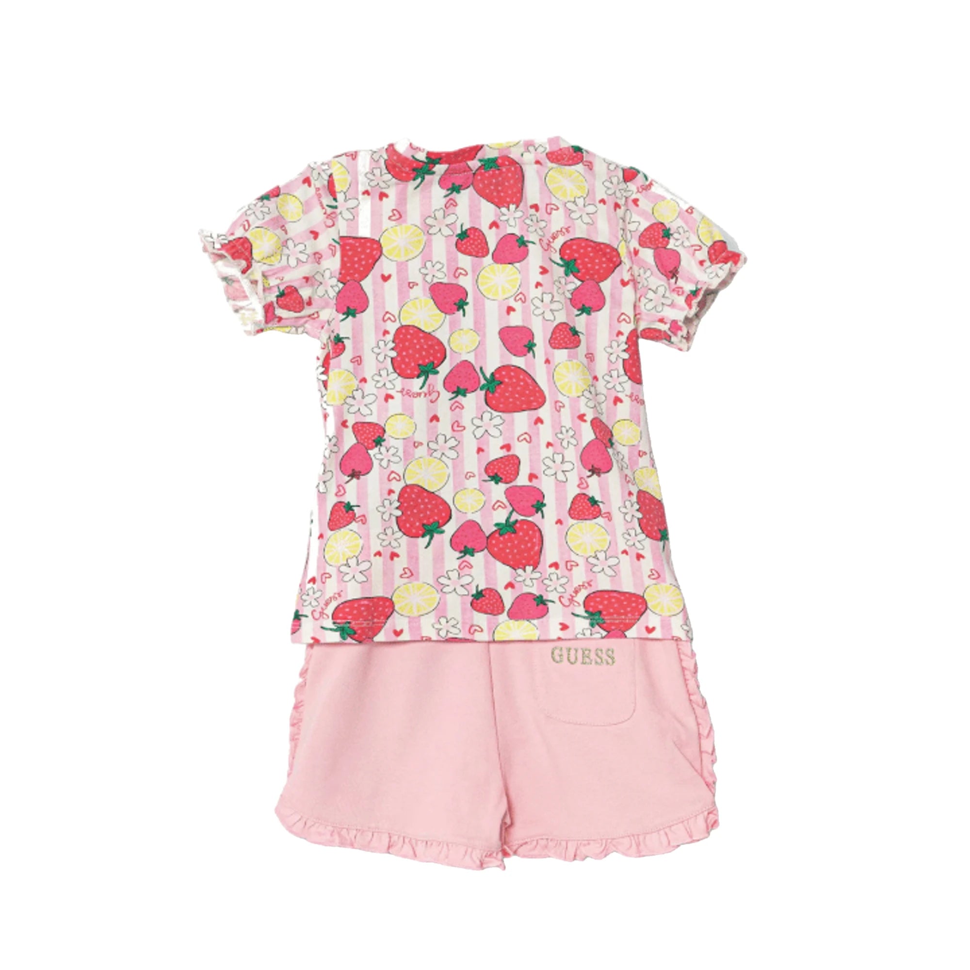 GUESS Completo da Neonata T-shirt e Shorts Rosa Fragola