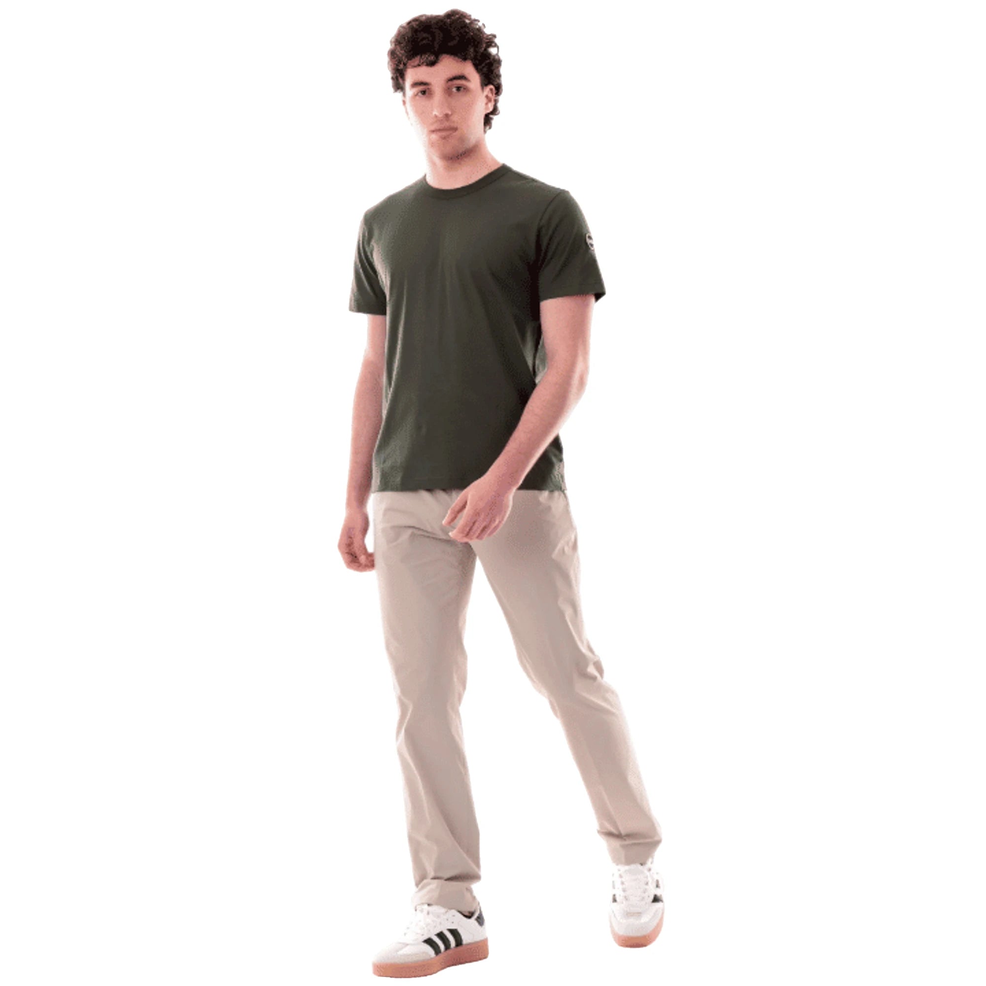 COLMAR T-shirt Girocollo da Uomo di Cotone Verde