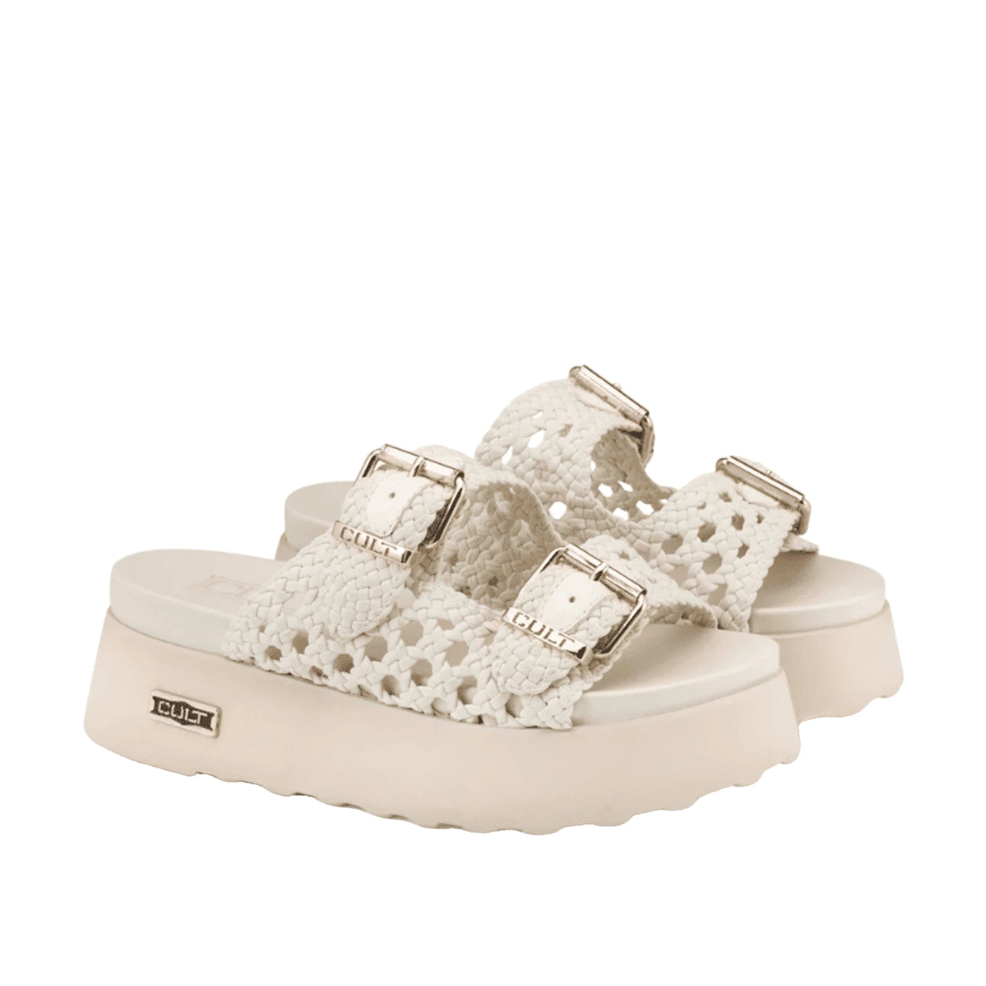 CULT Sandali Janis 4740 in Pelle Bianca Platform