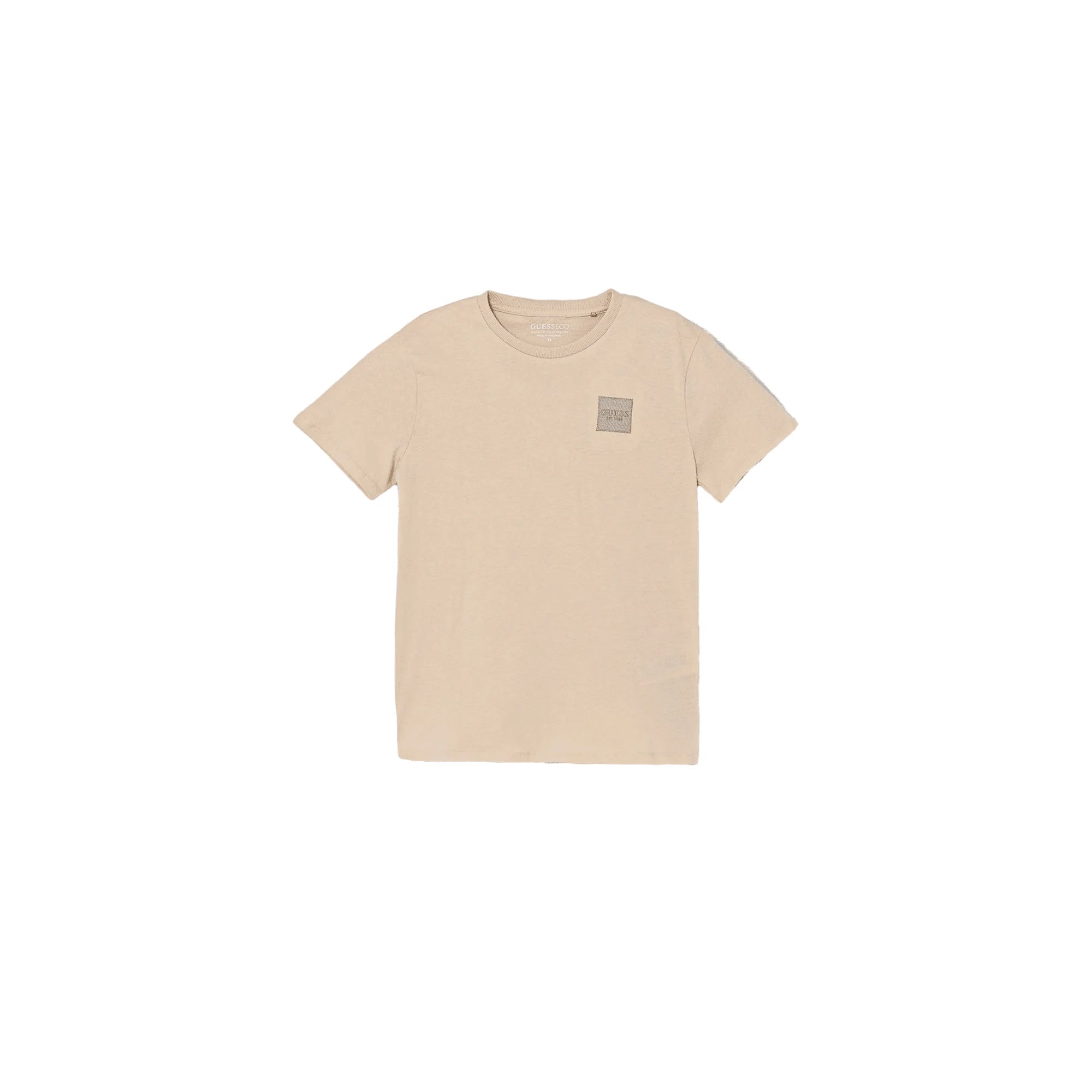 GUESS T-shirt da Bambino in Cotone Tinta Unita Beige
