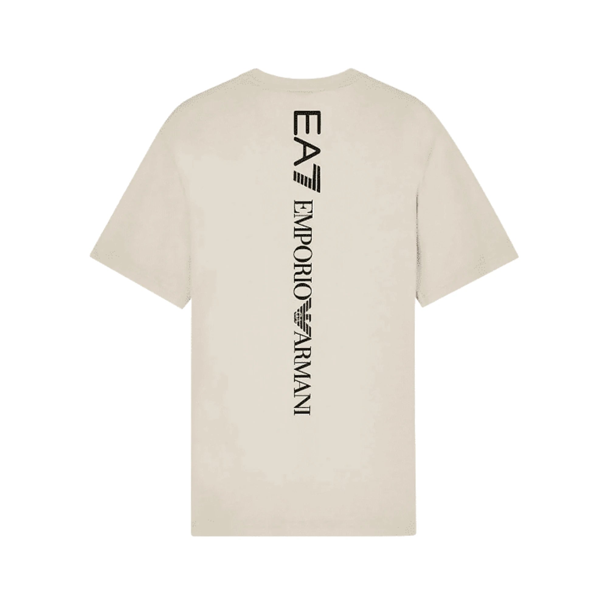 EMPORIO ARMANI T-shirt Uomo Cotone Beige Logo EA7