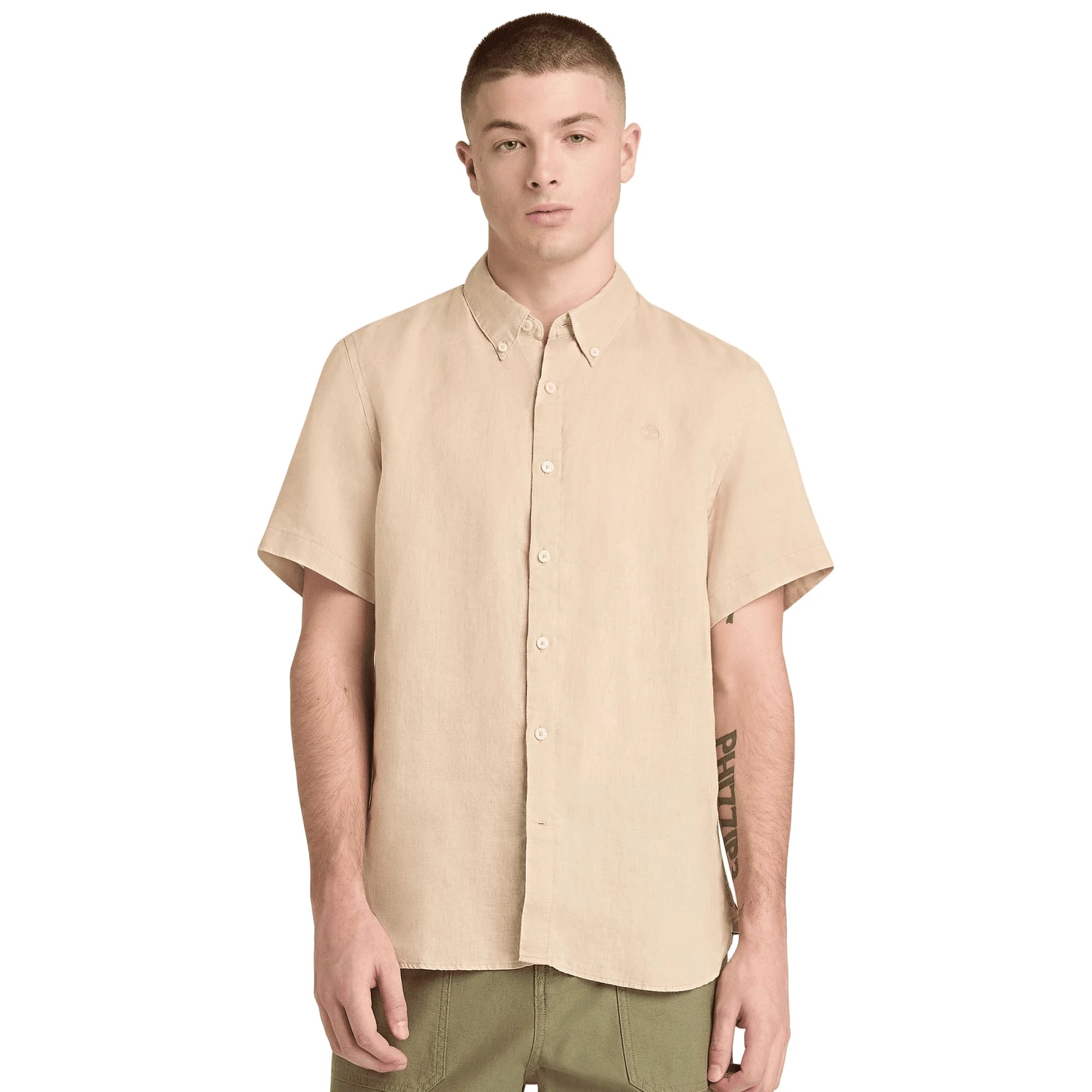 Timberland Camicia Lino Beige Uomo