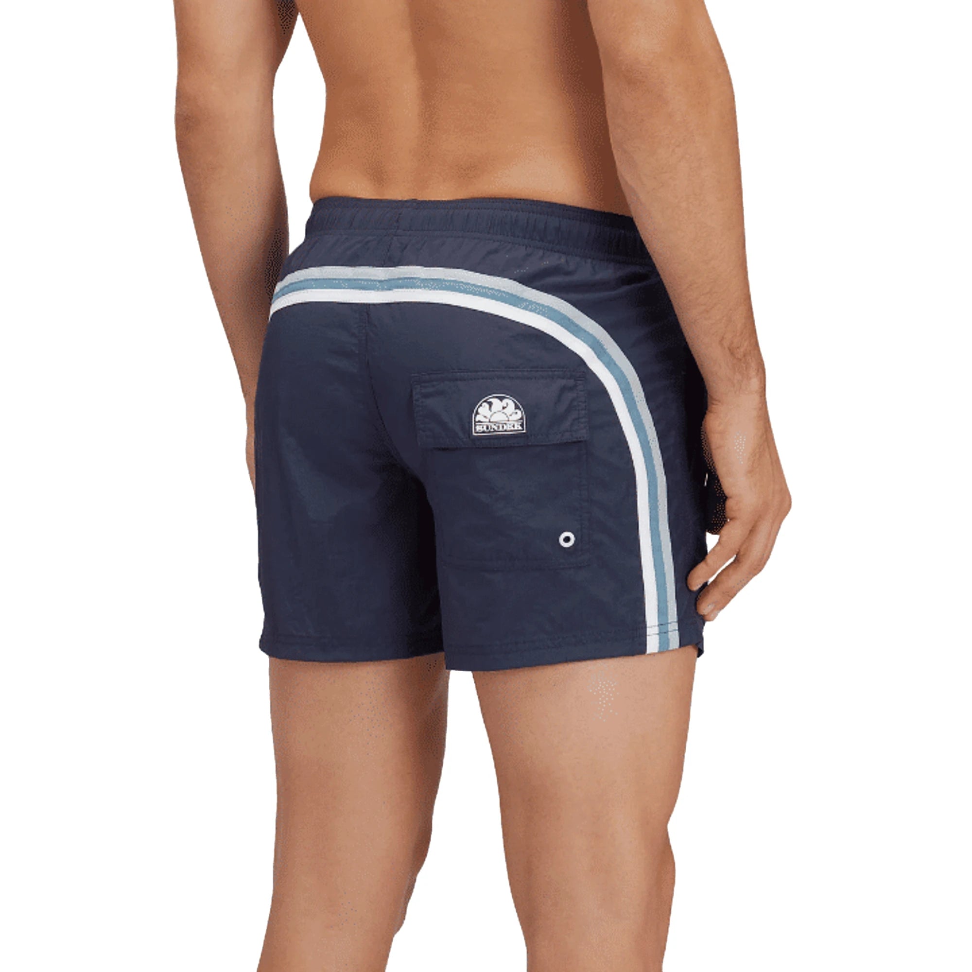 SUNDEK Costume Uomo Corto Vita Elasticata Crinkled