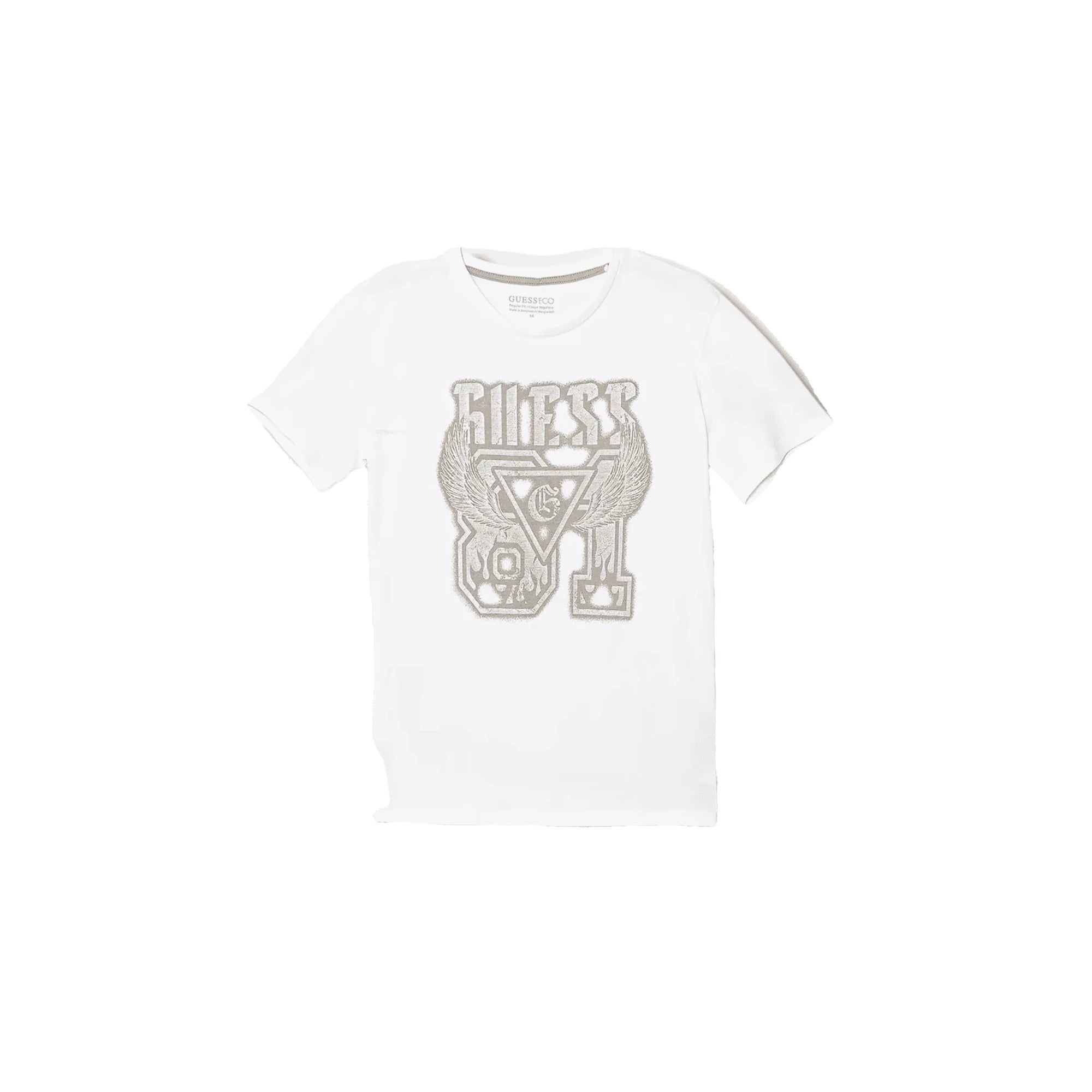 GUESS T-shirt Bianca da Bambino in Cotone Leggero e Logo stampato